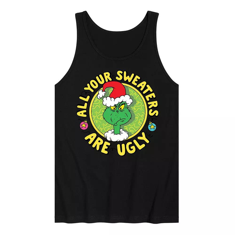 Men's Winking Smile Face Mustache Tank Top,  Product Image