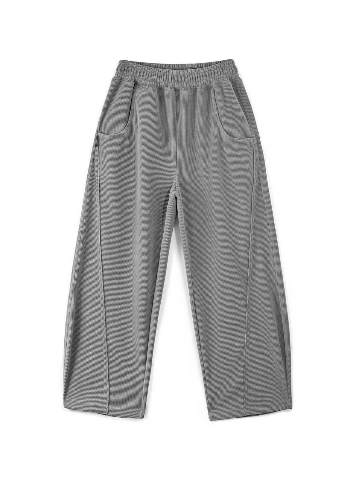 Patchwork Corduroy Straight Leg Pants Product Image