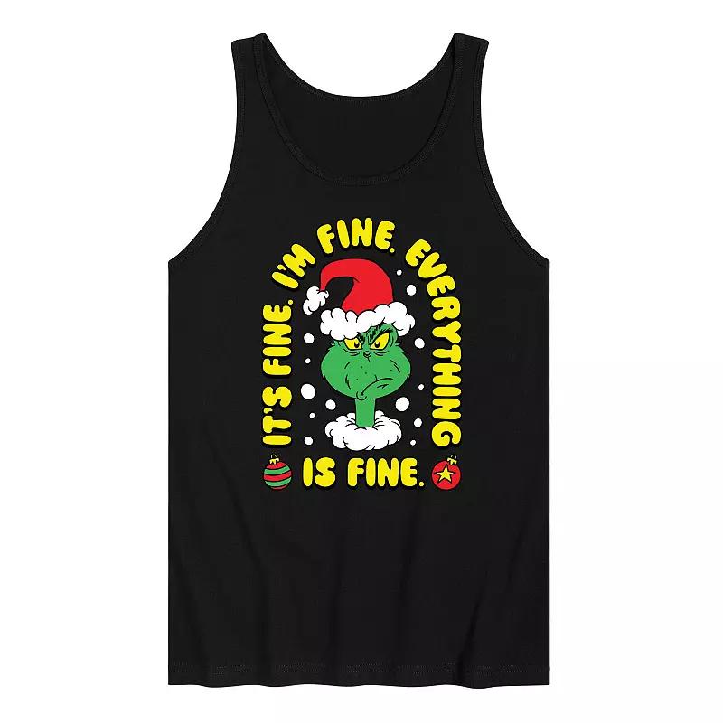 Mens Dr. Seuss The Grinch Everything Is Fine Graphic Tank Top Product Image