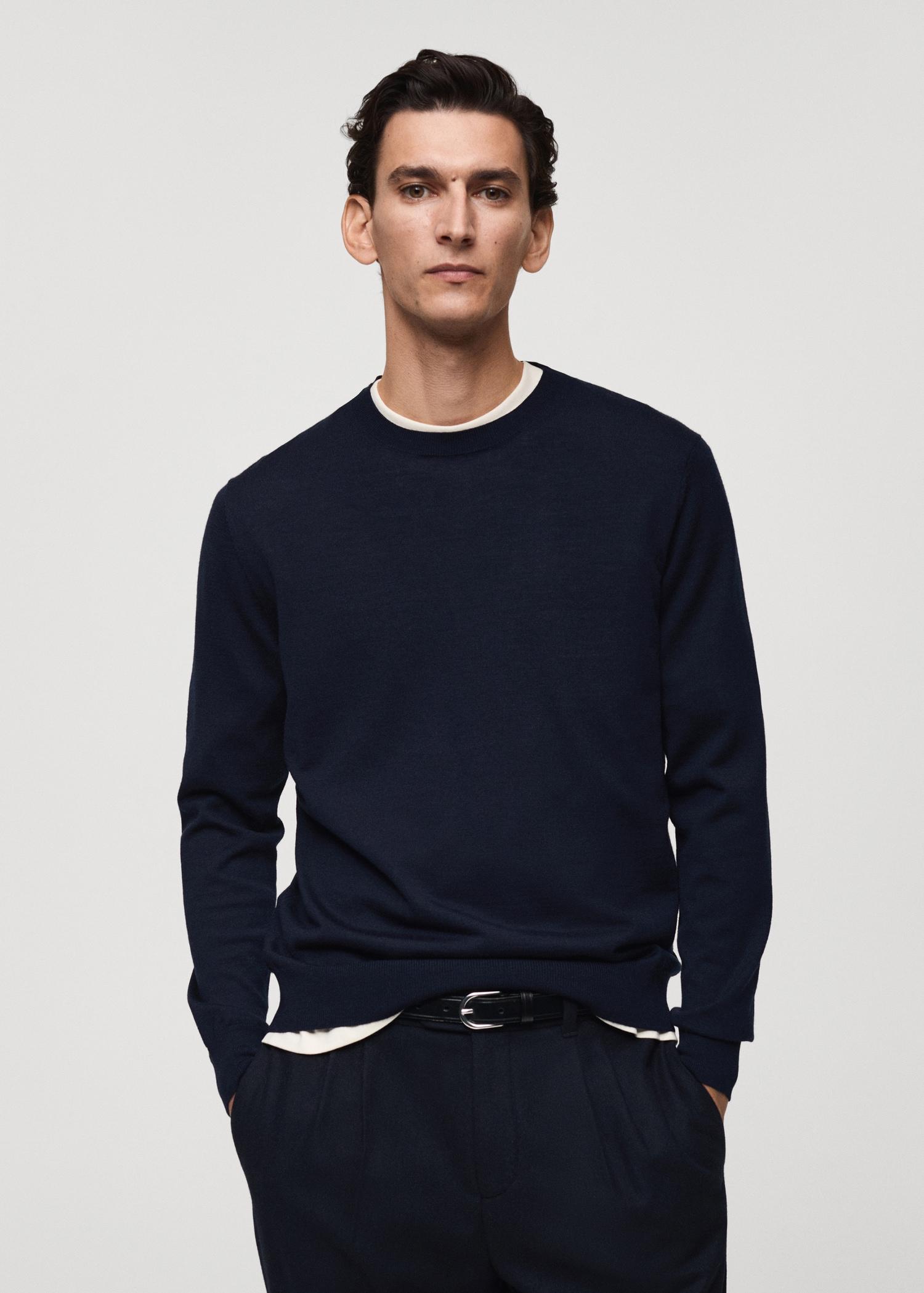 100% merino wool sweater - Men | MANGO USA Product Image