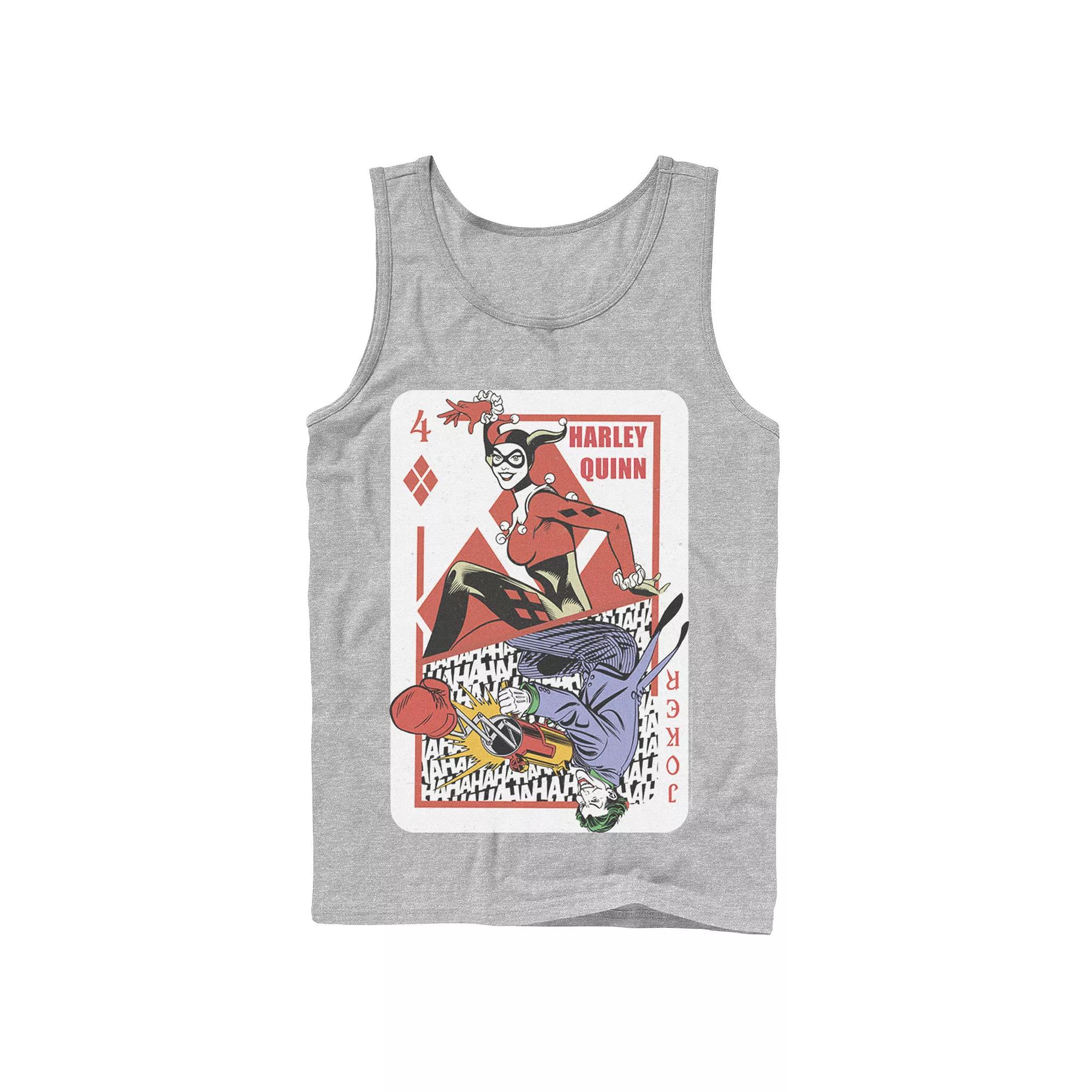 Mens DC Comics Harley Quinn Joker Playing Card Tank Top, Men's,  Product Image