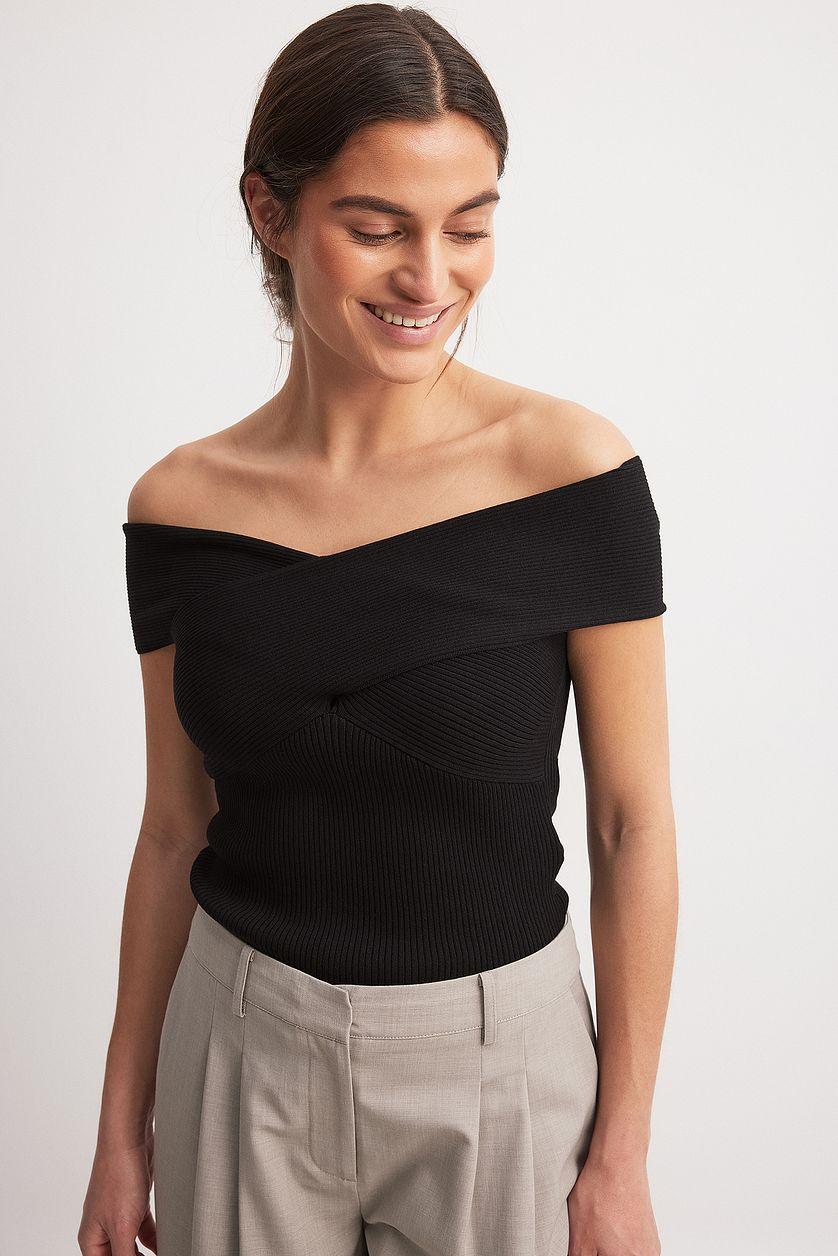 Knitted Off Shoulder Top Product Image