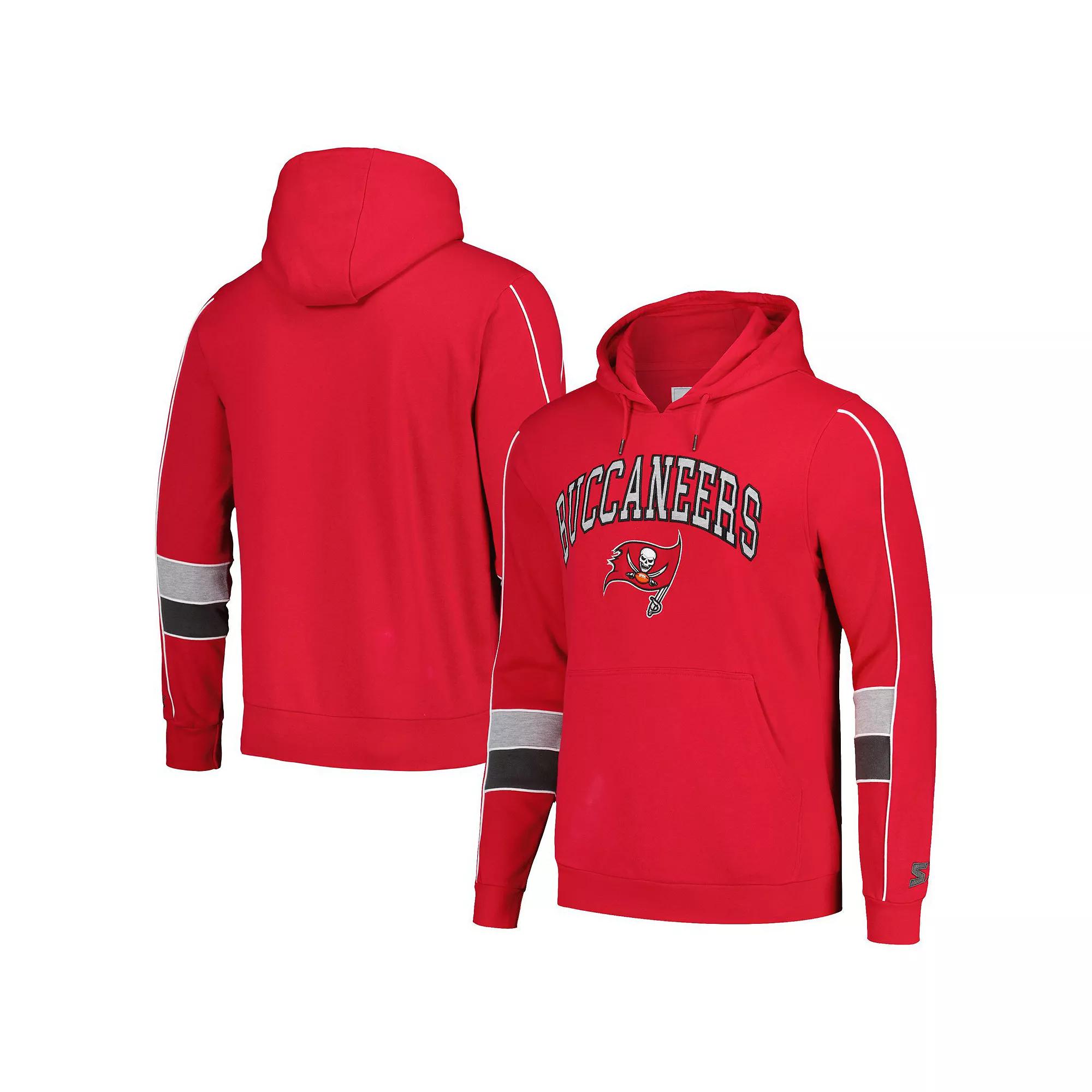 Men's Starter Red Tampa Bay Buccaneers Captain Pullover Hoodie,  Product Image