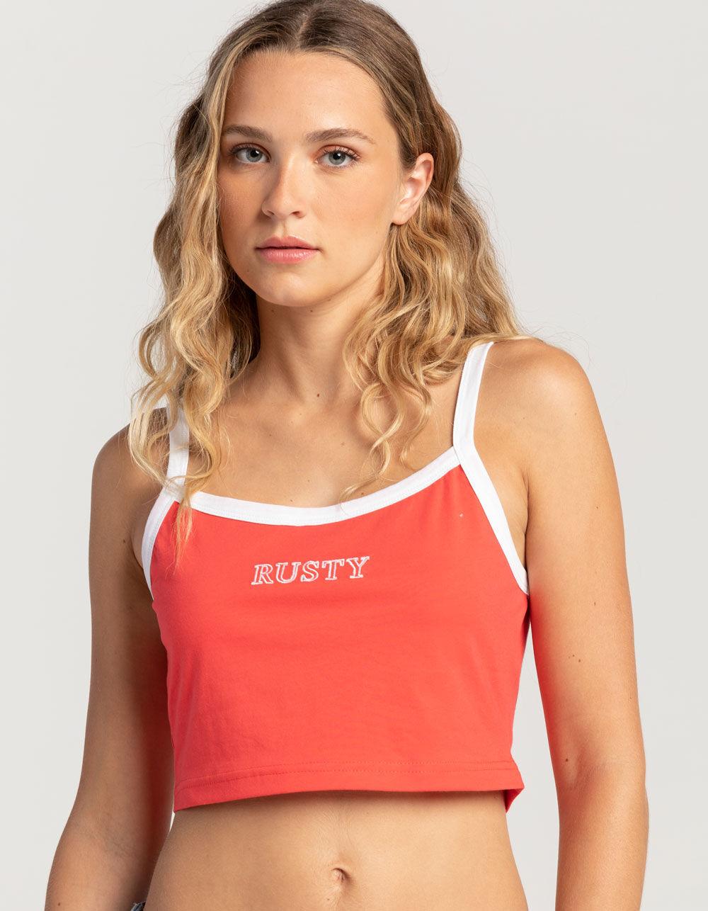 RUSTY Lucy Contrast Womens Baby Tank Top - RED Product Image