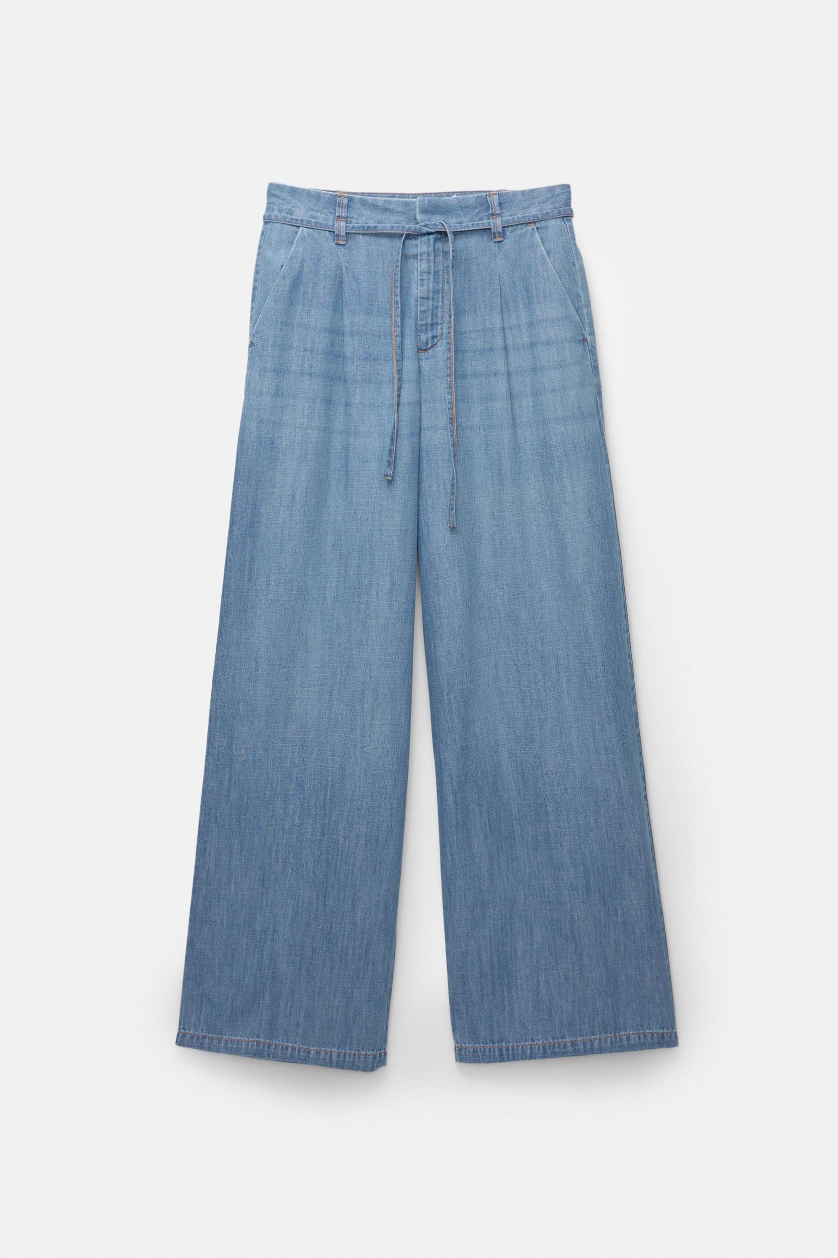 Wide-leg jeans with drawstring Product Image