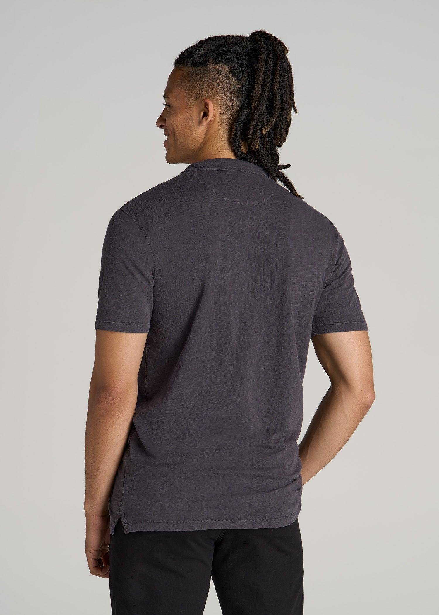 Slub Polo Shirt for Tall Men in Charcoal Male Product Image