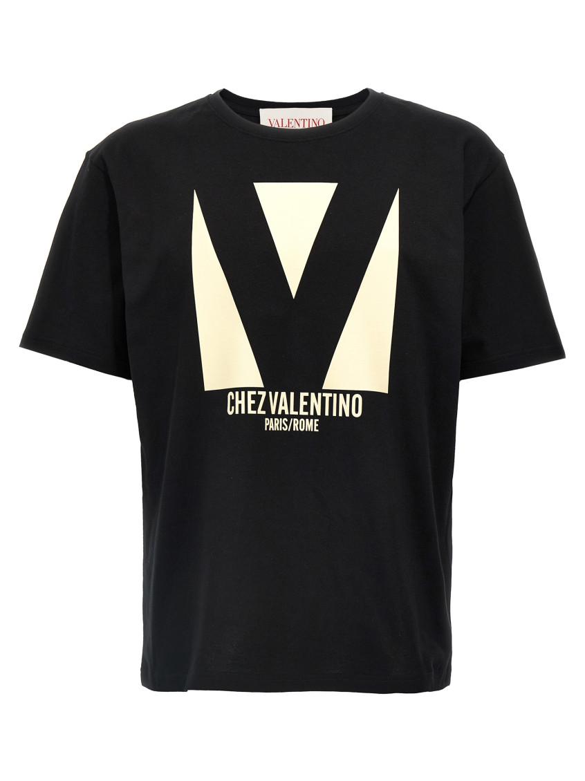 VALENTINO Crew Neck Short Sleeves T-shirts In Black Product Image