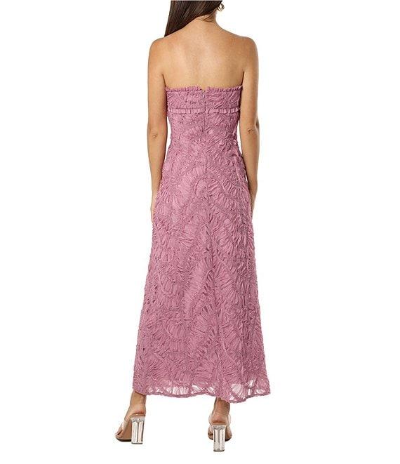 Adelyn Rae Lace Strapless Neck Sleeveless Sheath Maxi Dress Product Image