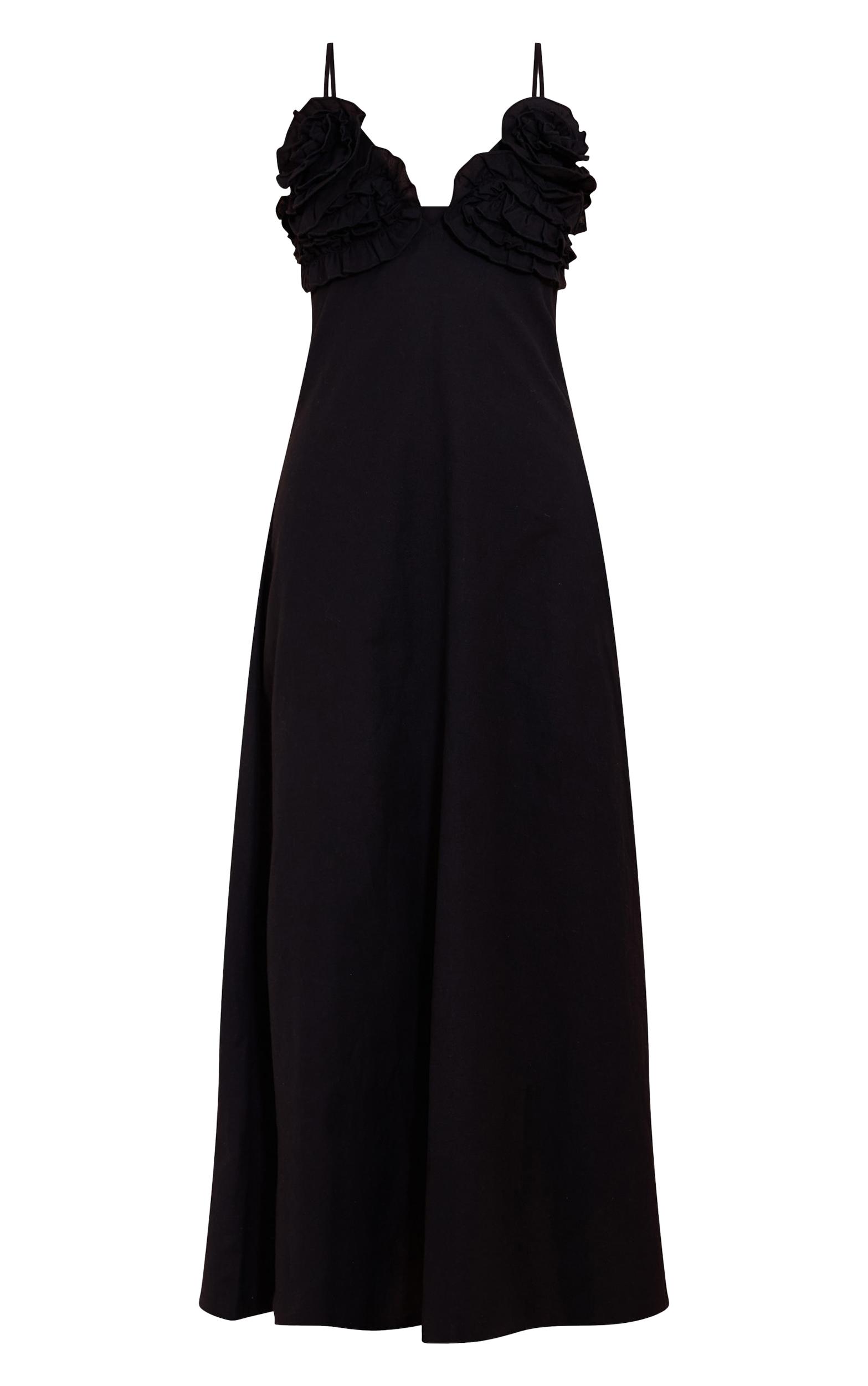  Black Floral Bust Maxi Dress Product Image