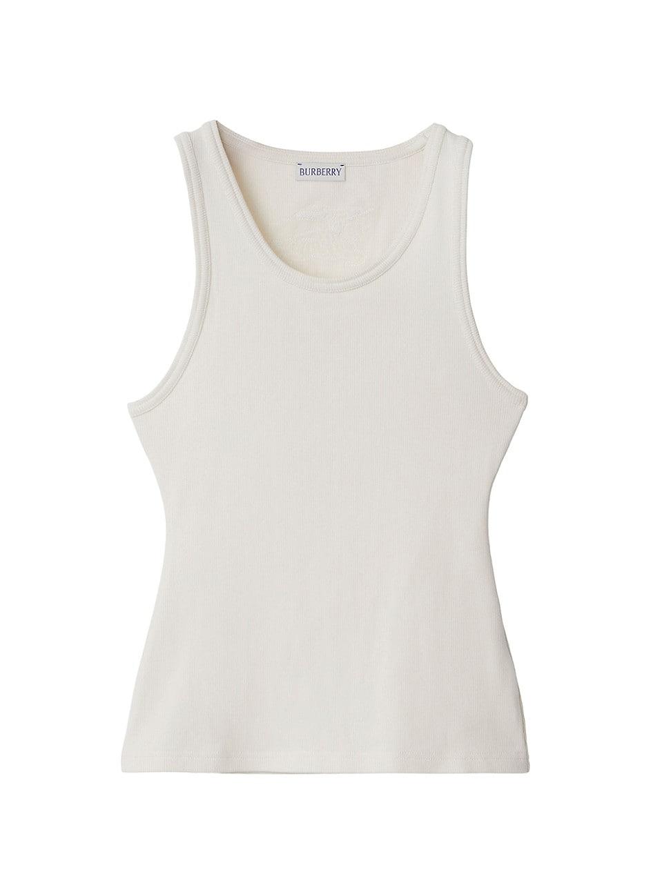 Womens Ribbed Stretch-Cotton Sleeveless Vest Product Image