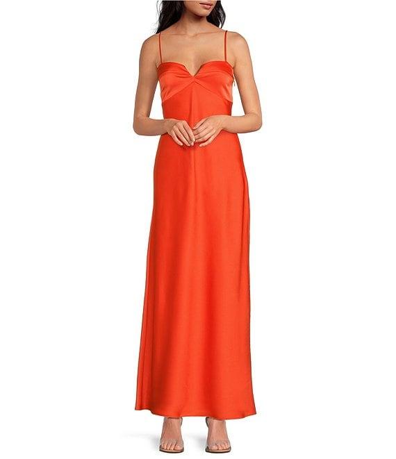 Gianni Bini Diana Satin Slip Sweethear Neck Dress Product Image