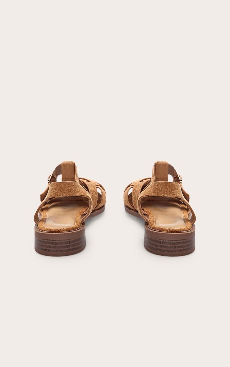 Camel Faux Suede Cage Sandals Product Image