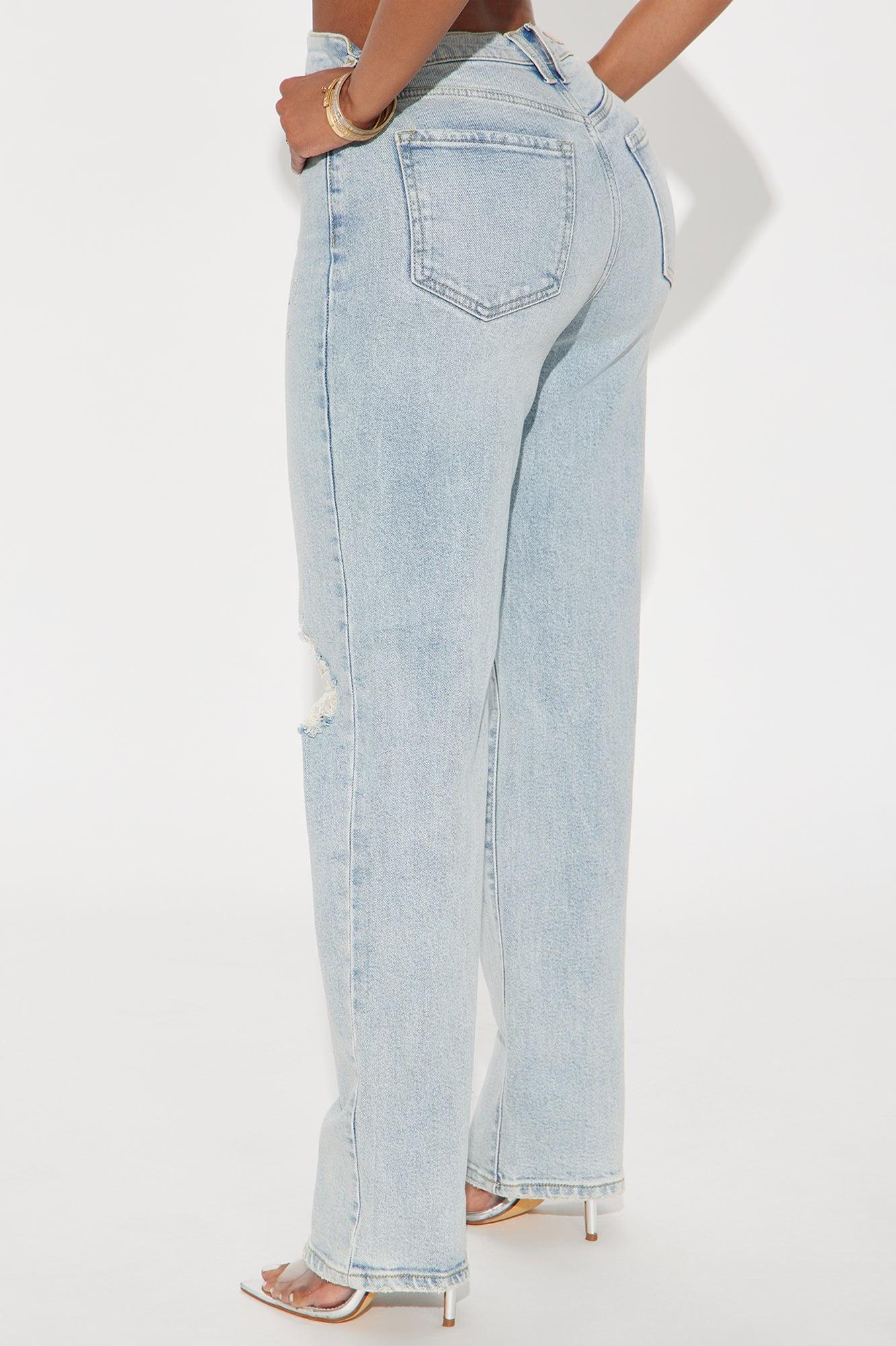 Everyday High Rise Straight Leg Jeans - Light Wash Product Image