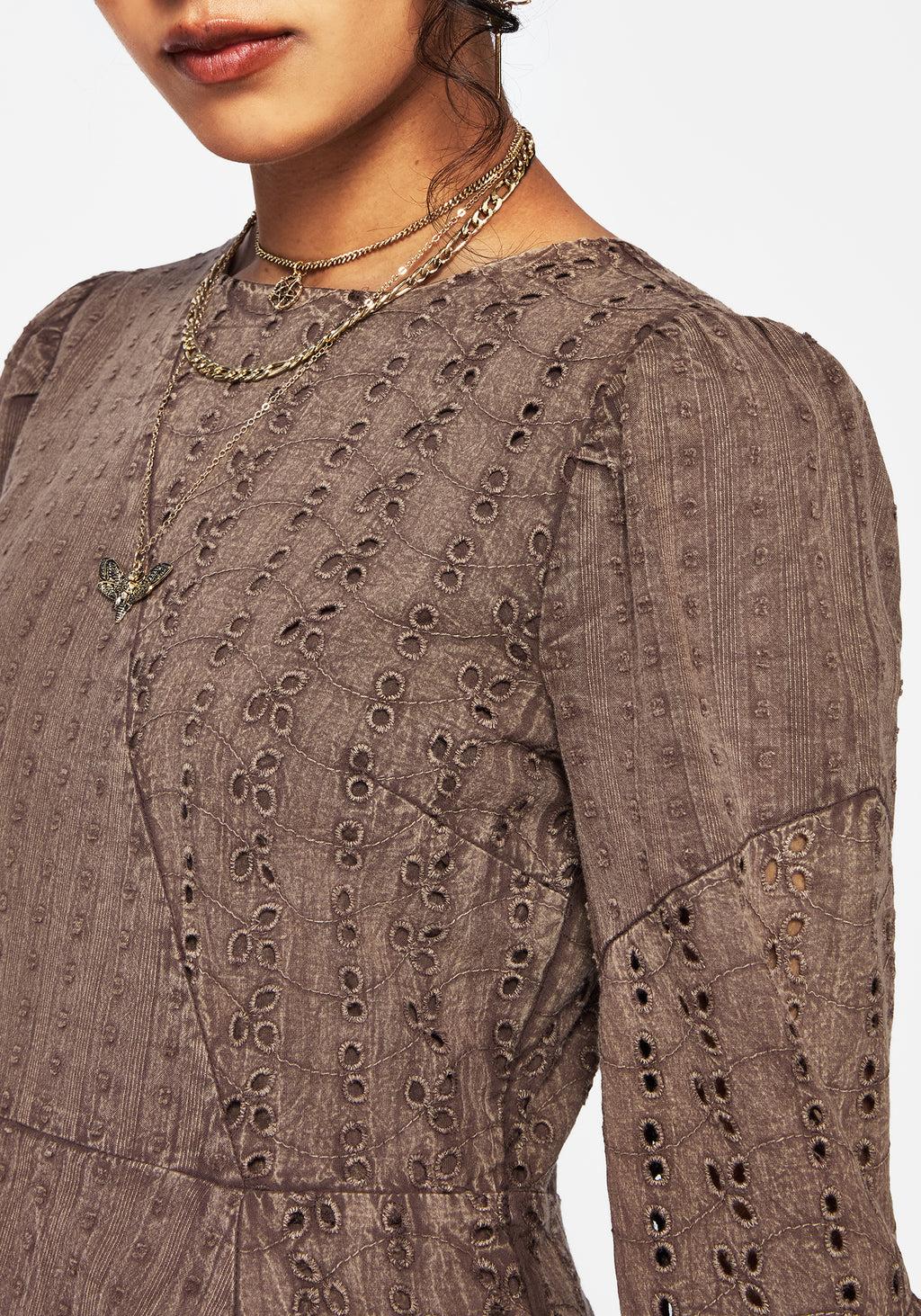 Summerisle Cotton Broderie Detail Mini Smock Dress Product Image