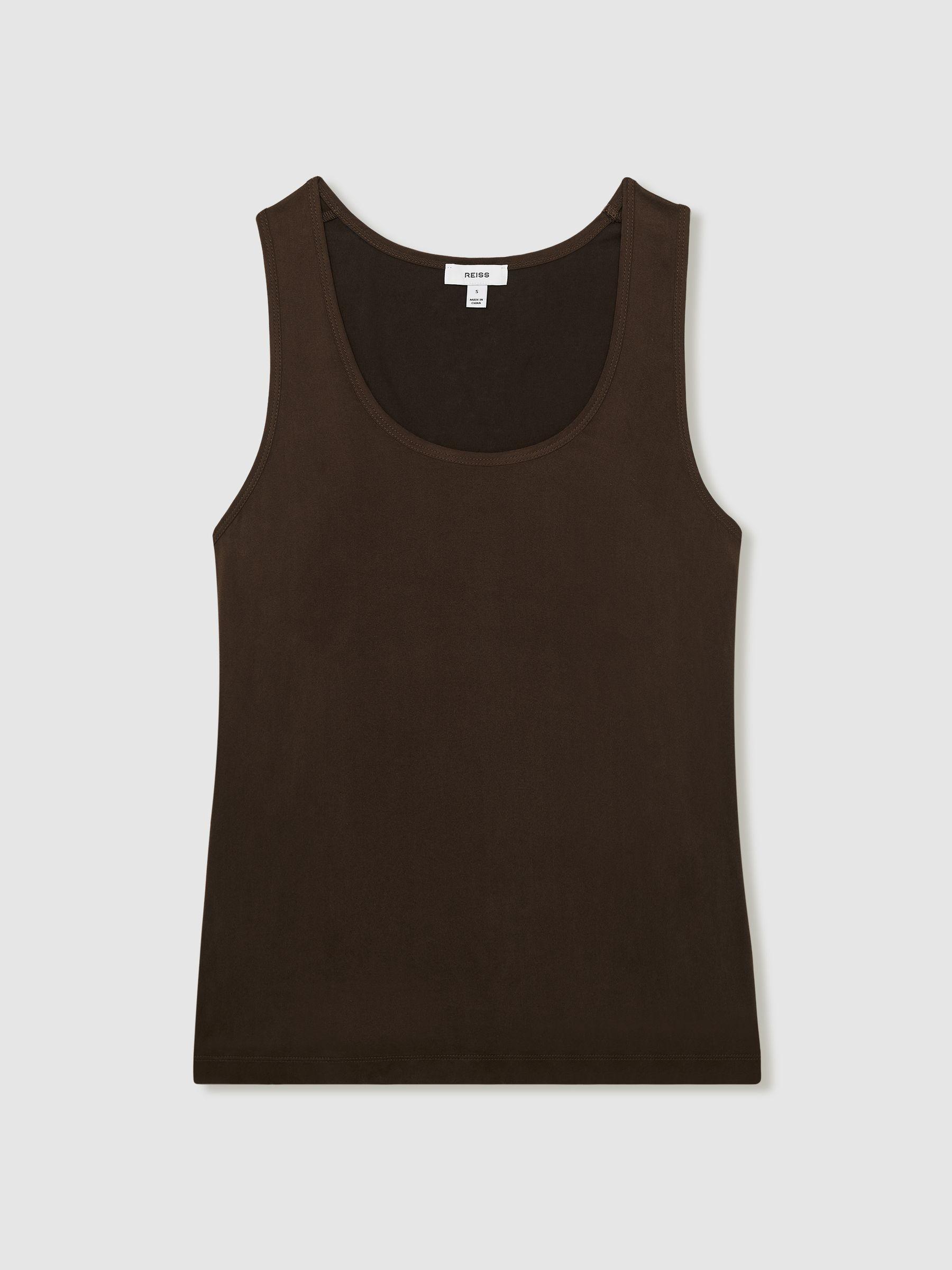 Silk Front Cami Top in Chocolate Product Image