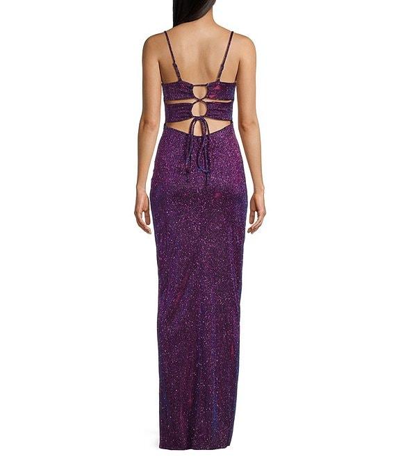 City Vibe Sweetheart Neck Bustier Spaghetti Strap Lace Up Back Side Ruched Wrap Dress Product Image