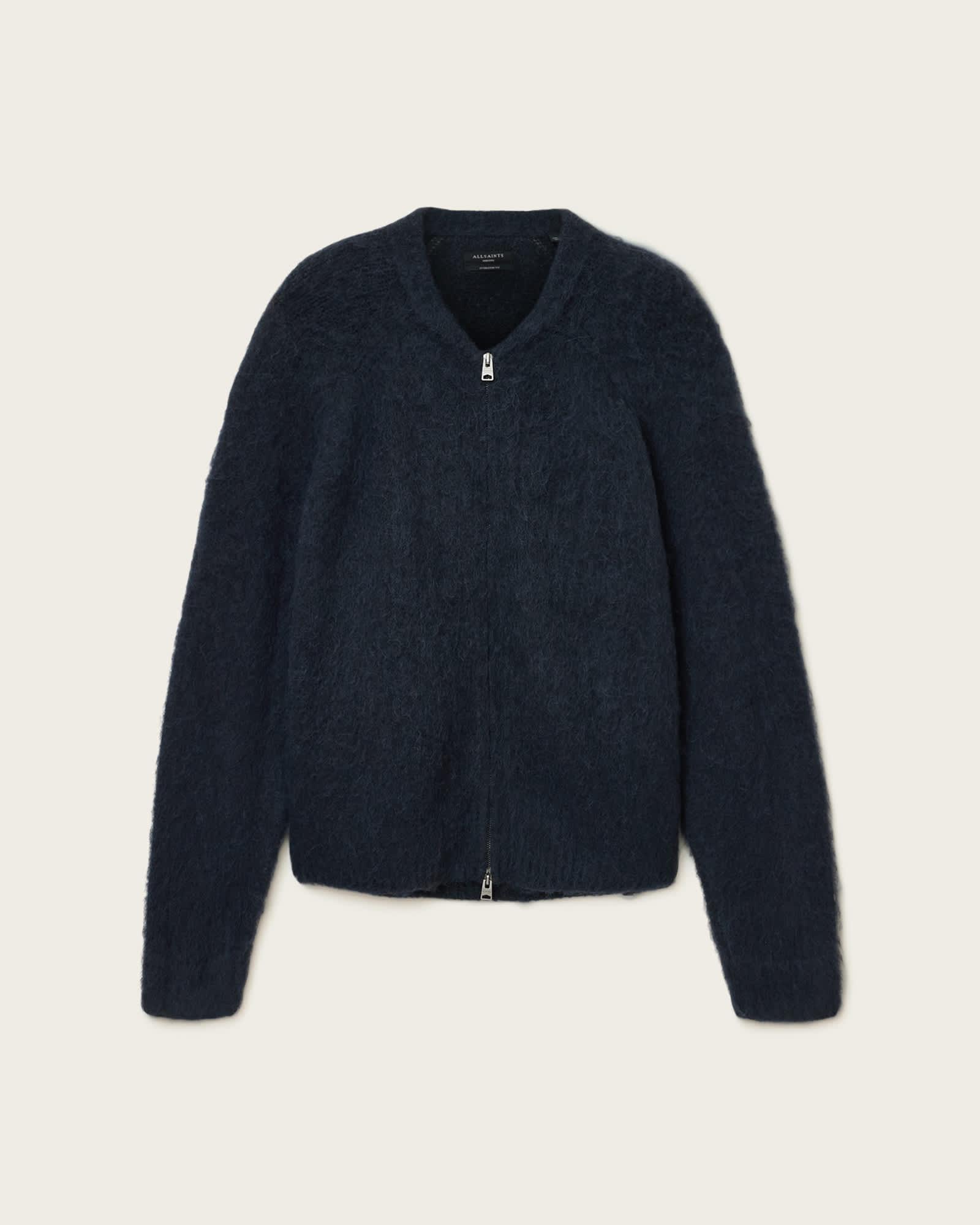 Sonny Zip Up Cardigan INK NAVY BLUE | ALLSAINTS US Product Image