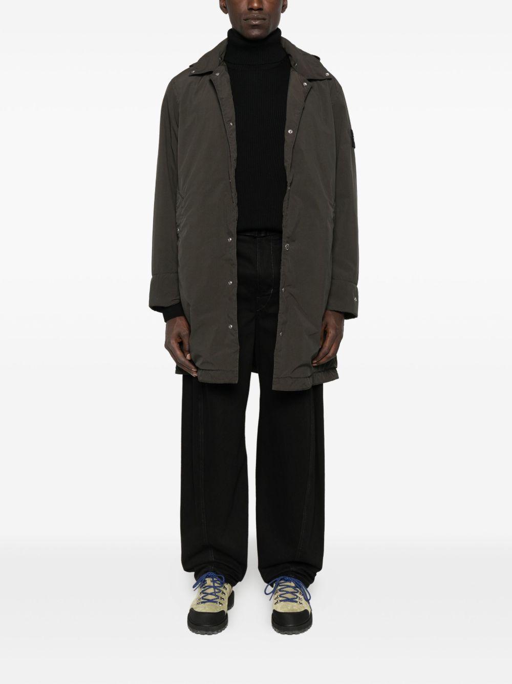 hooded buttoned coat Product Image