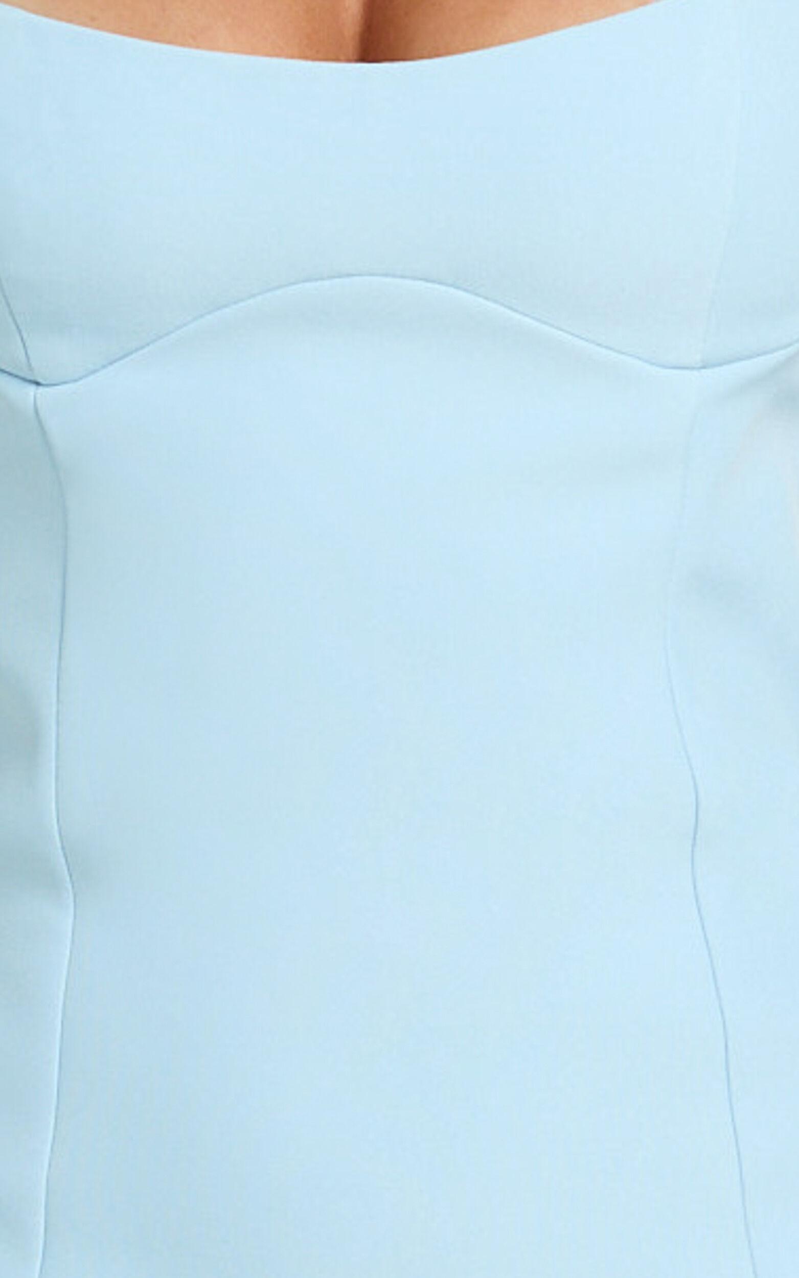 Aretha Mini Dress - Corset Panel Dress in Blue Product Image