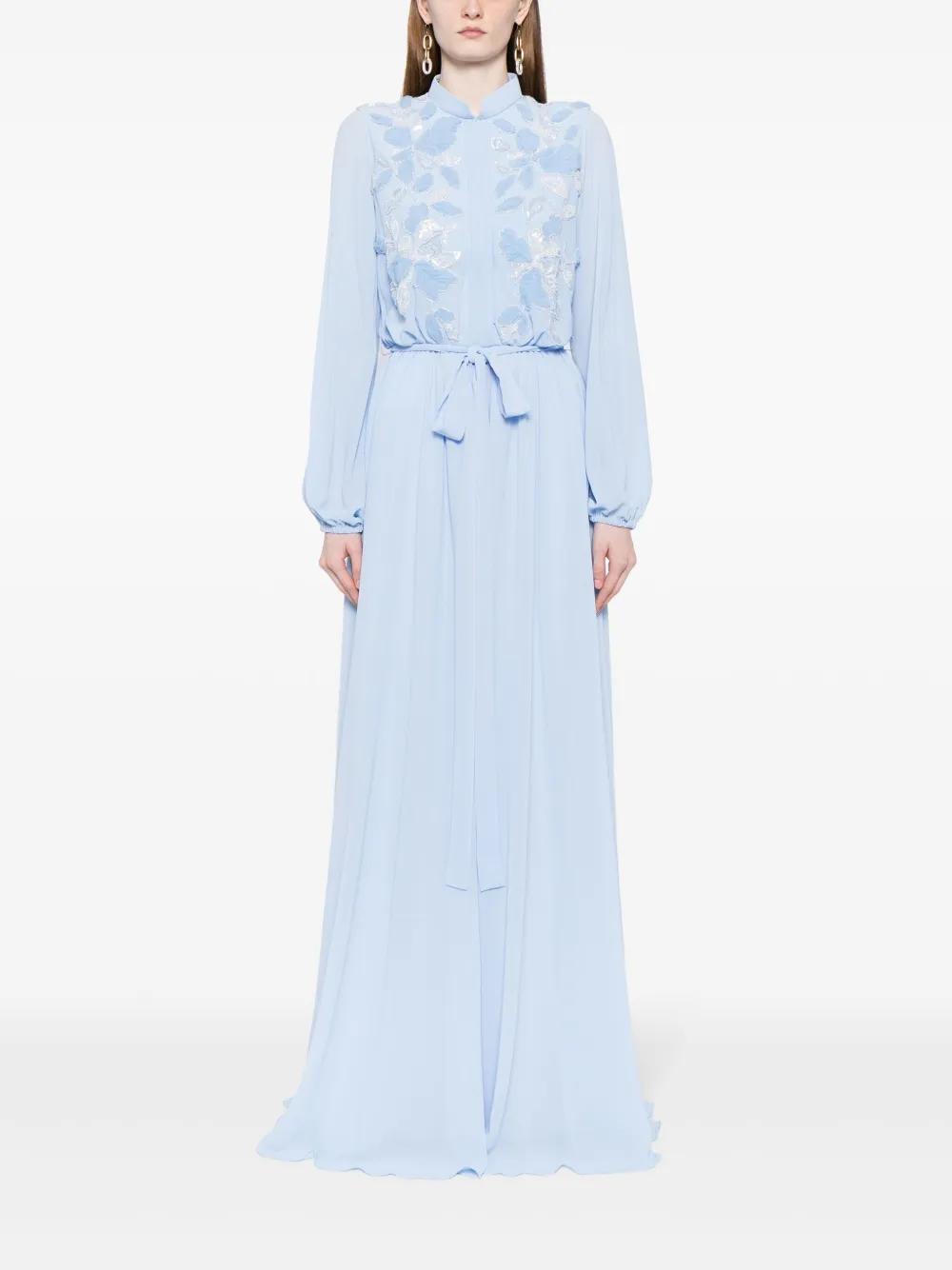 floral-embroidered kaftan dress Product Image