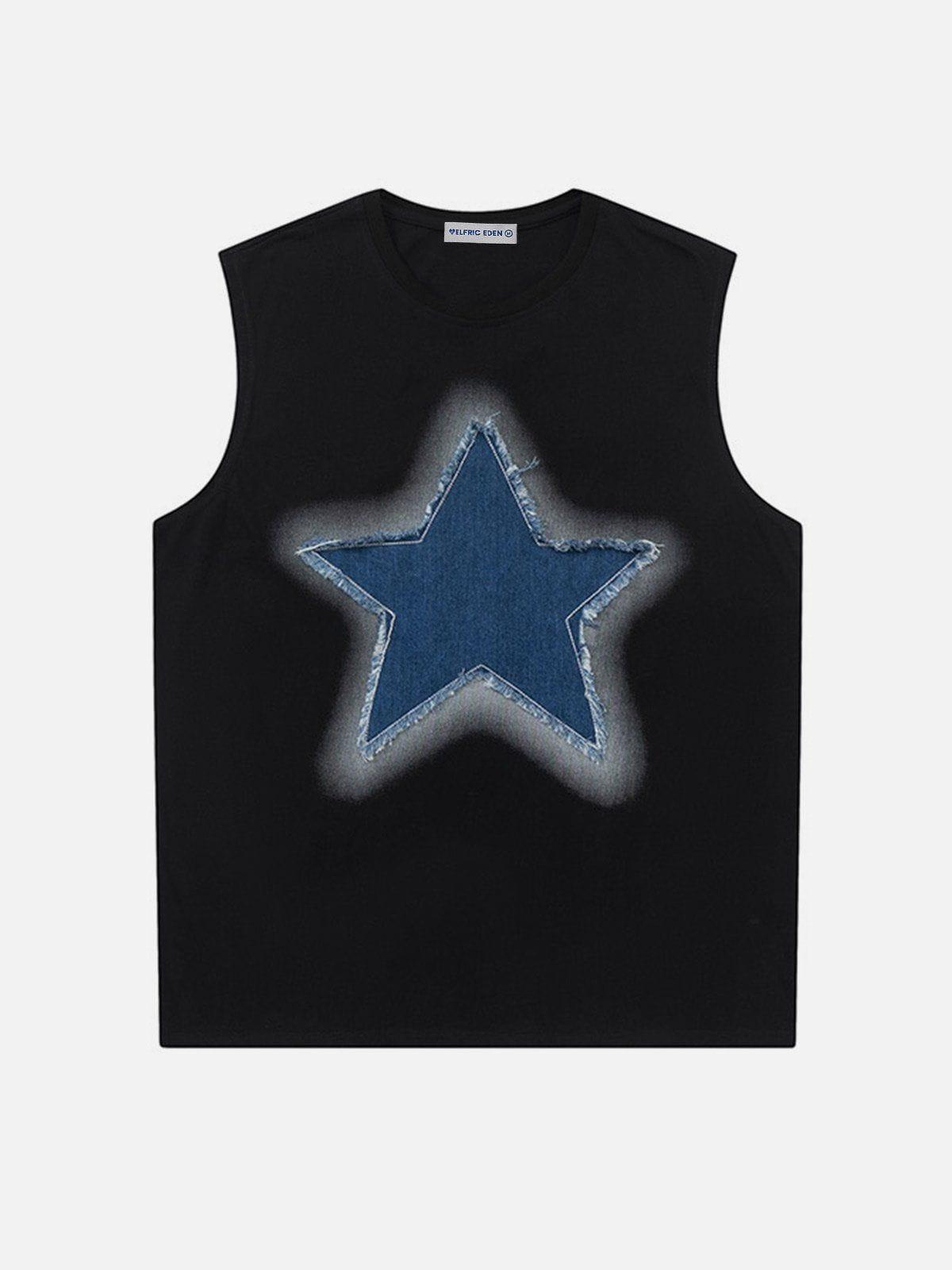 Aelfric Eden Denim Star Applique Tank Top Product Image