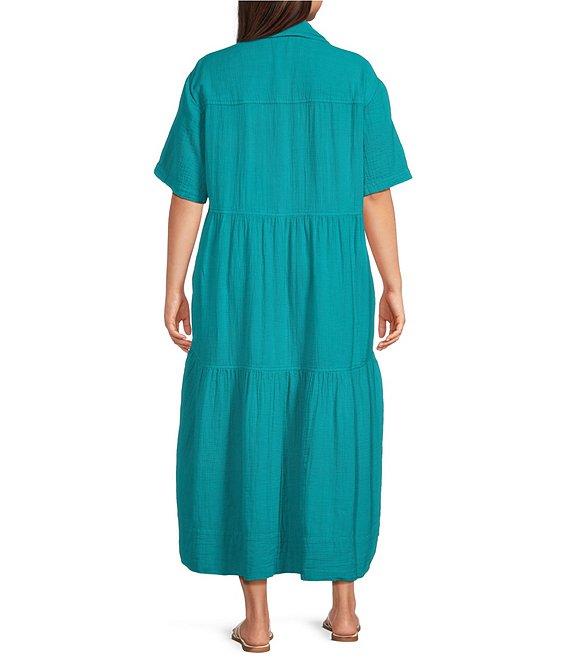 Westbound Plus Size Short Sleeve V-Neck Maxi Dress Product Image