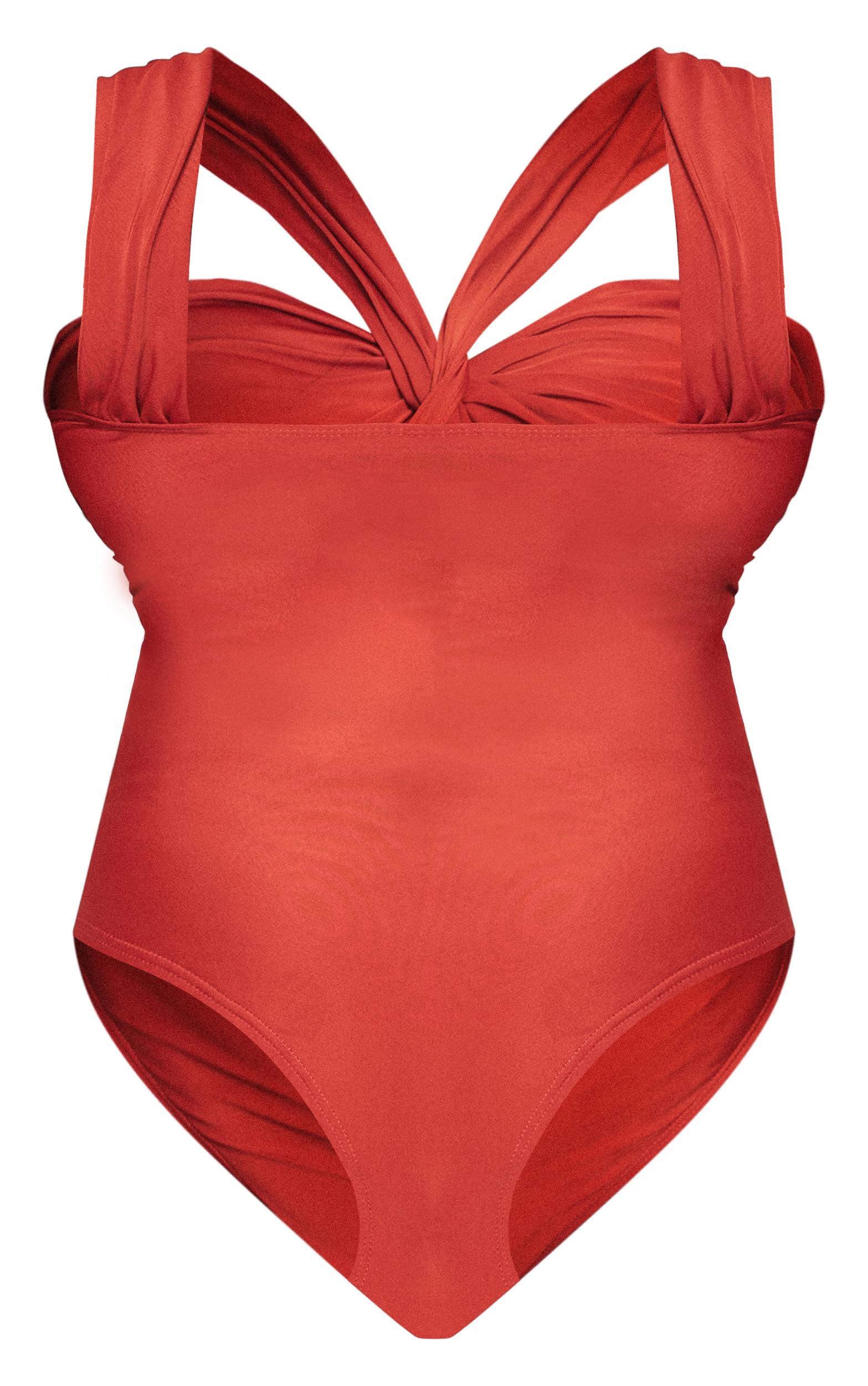 Plus Rust Ruched Bust Swimsuit Product Image