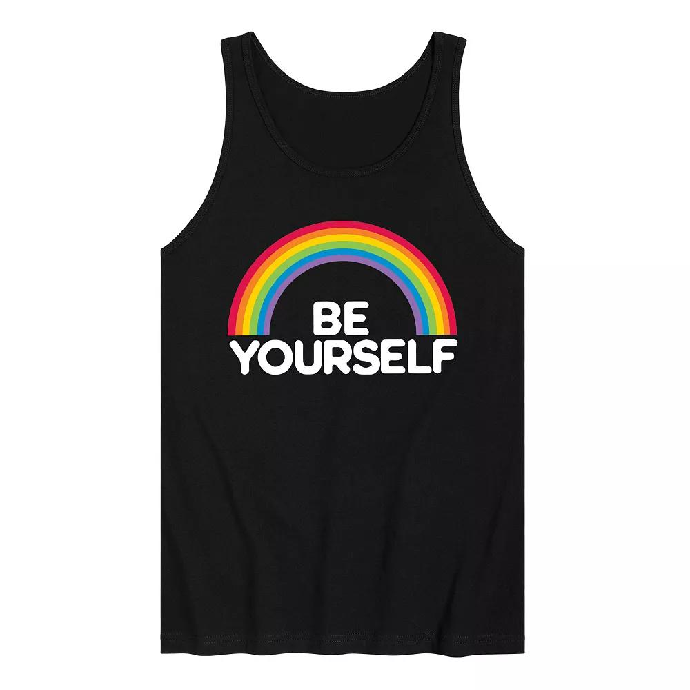 Men's Winking Smile Face Mustache Tank Top,  Product Image