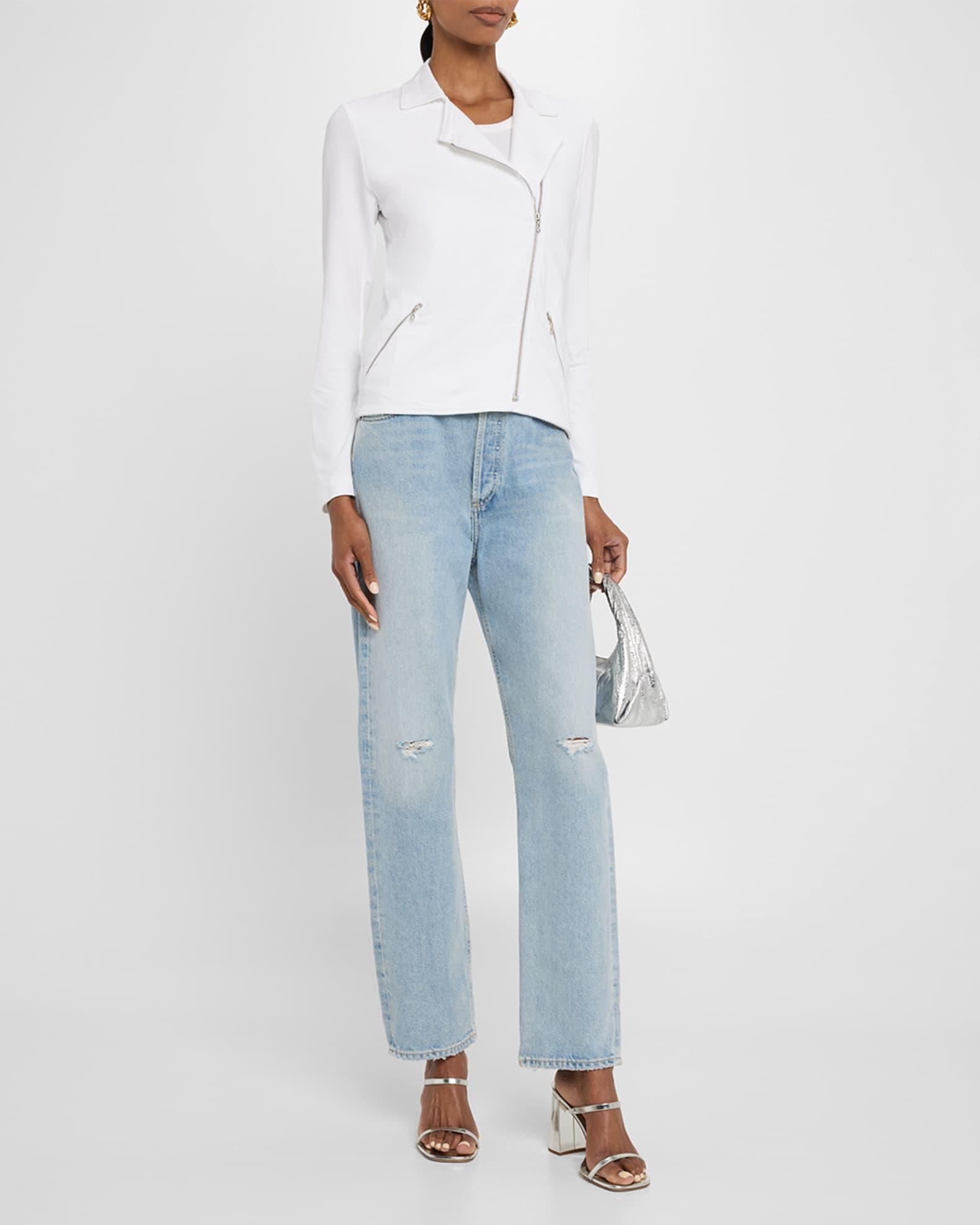 Zip-Front French Terry Moto Jacket Product Image