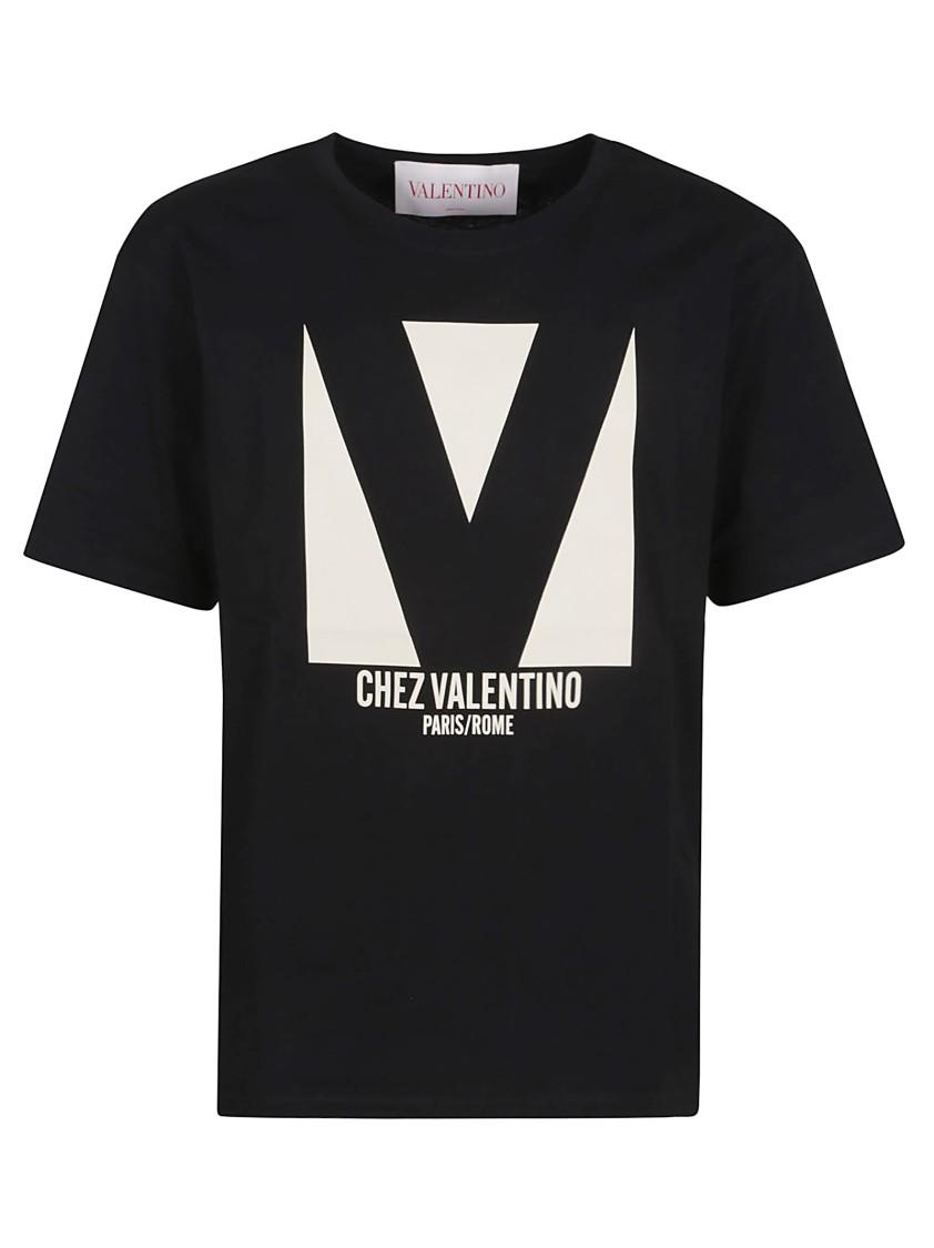 VALENTINO Crew Neck Short Sleeves T-shirts In Black Product Image