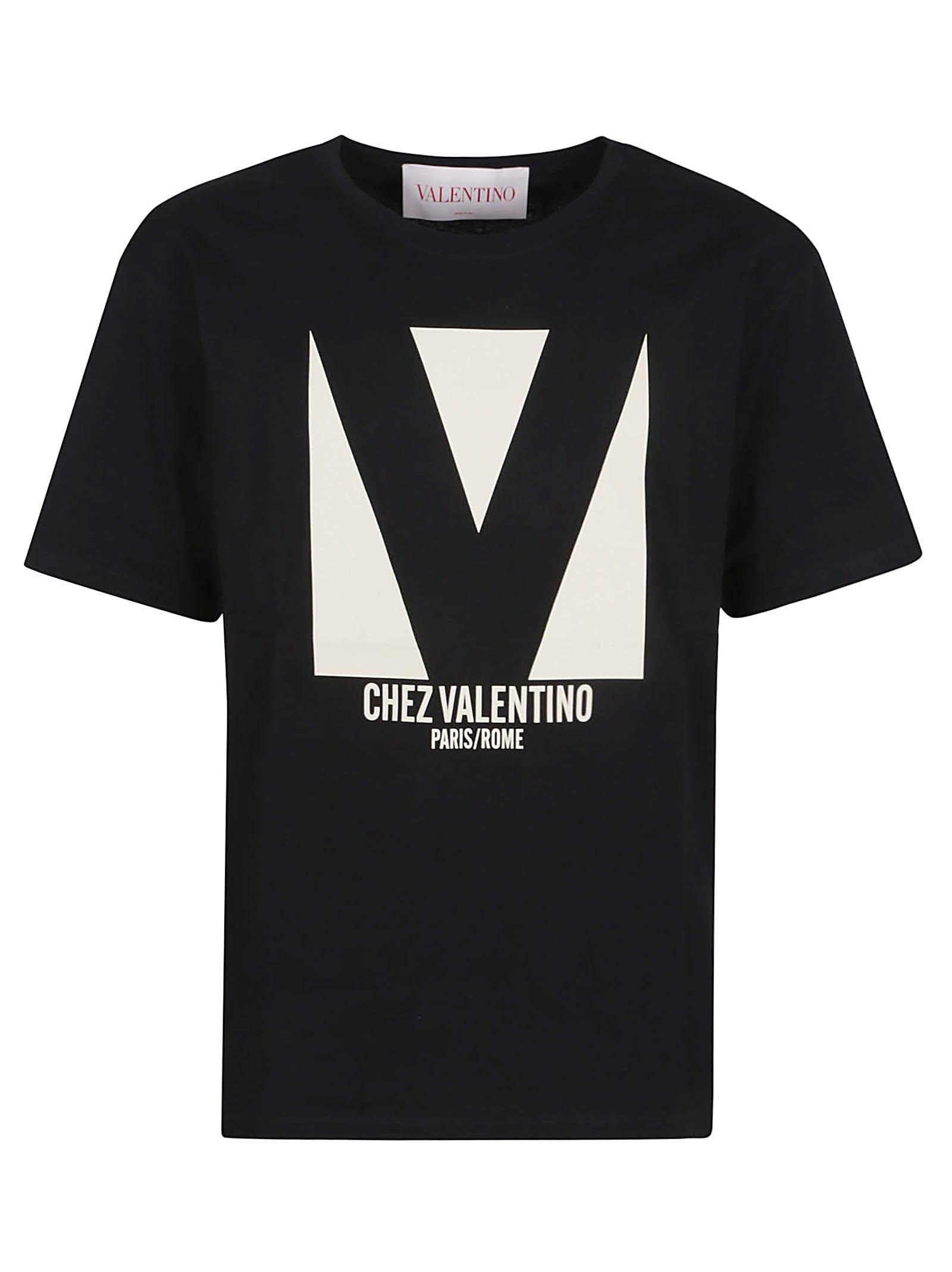 VALENTINO Crew Neck Short Sleeves T-shirts In Black Product Image