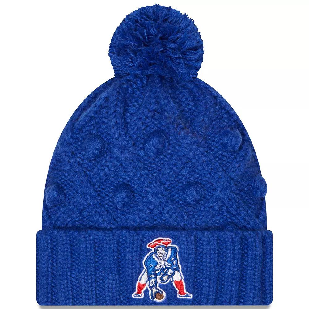 Women's New Era Royal New England Patriots Toasty Cuffed Knit Hat with Pom, Blue Product Image