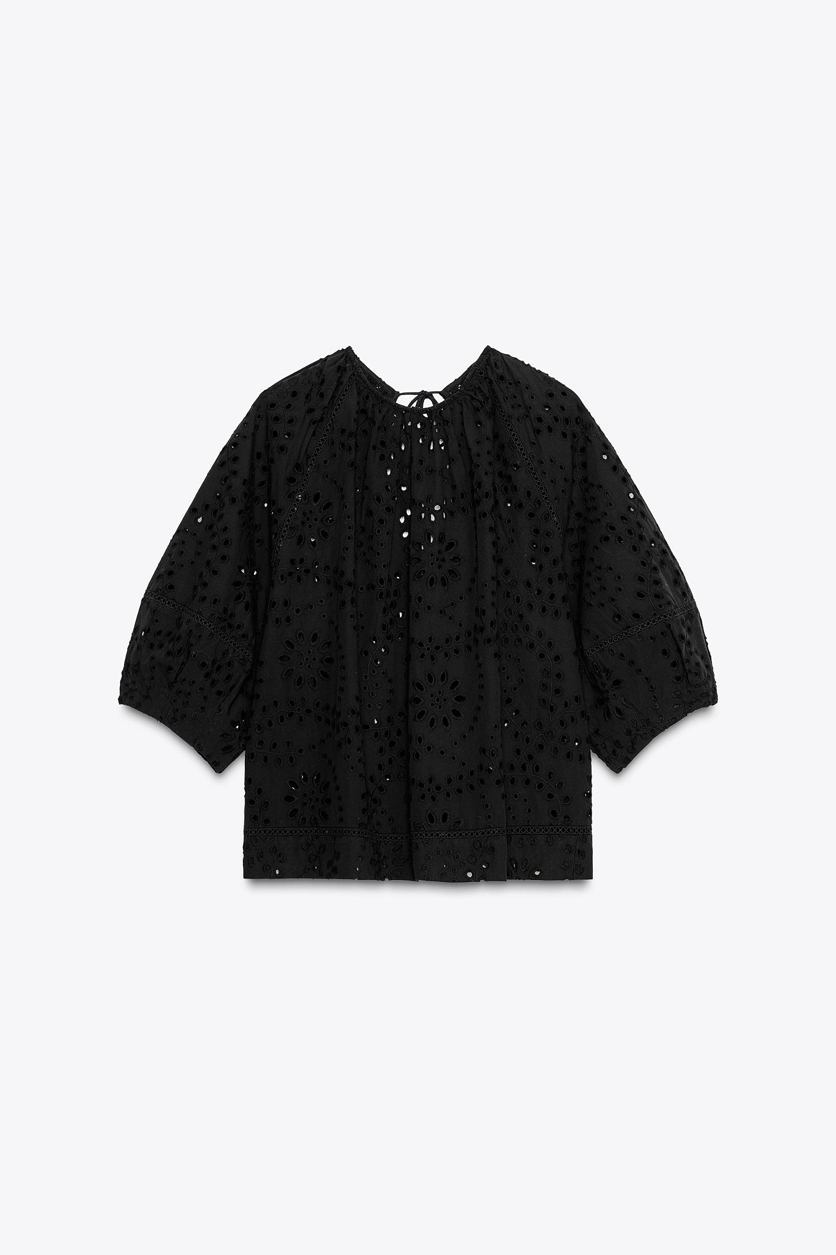 ZW COLLECTION EMBROIDERED EYELET BLOUSE Product Image