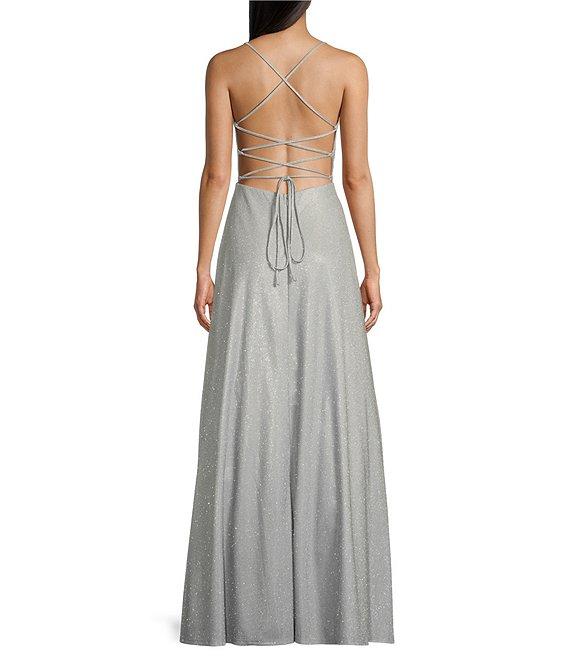 Midnight Doll Fairy Dust Square Neck Spaghetti Strap Strappy Back Ball Gown Product Image