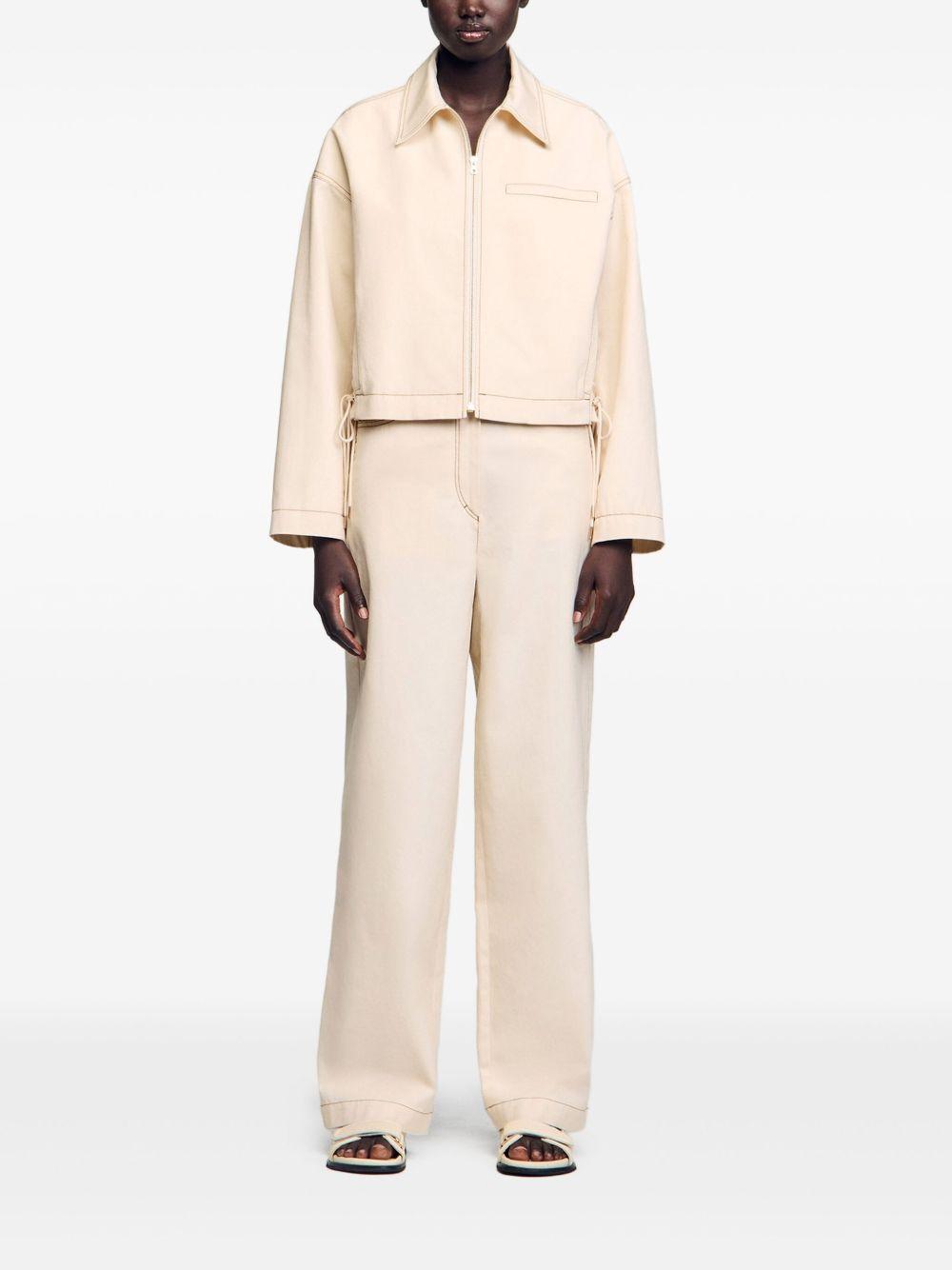 lace-up denim jacket Product Image