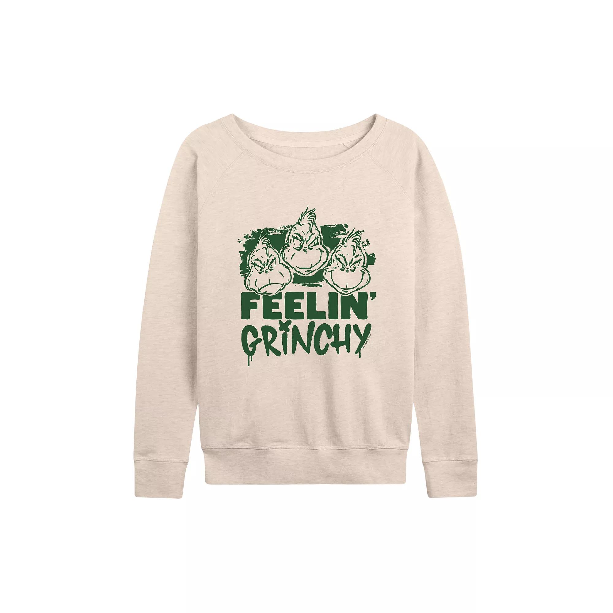 Women's Dr. Seuss Feelin' Grinchy French Terry Long Sleeve Tee,  Product Image