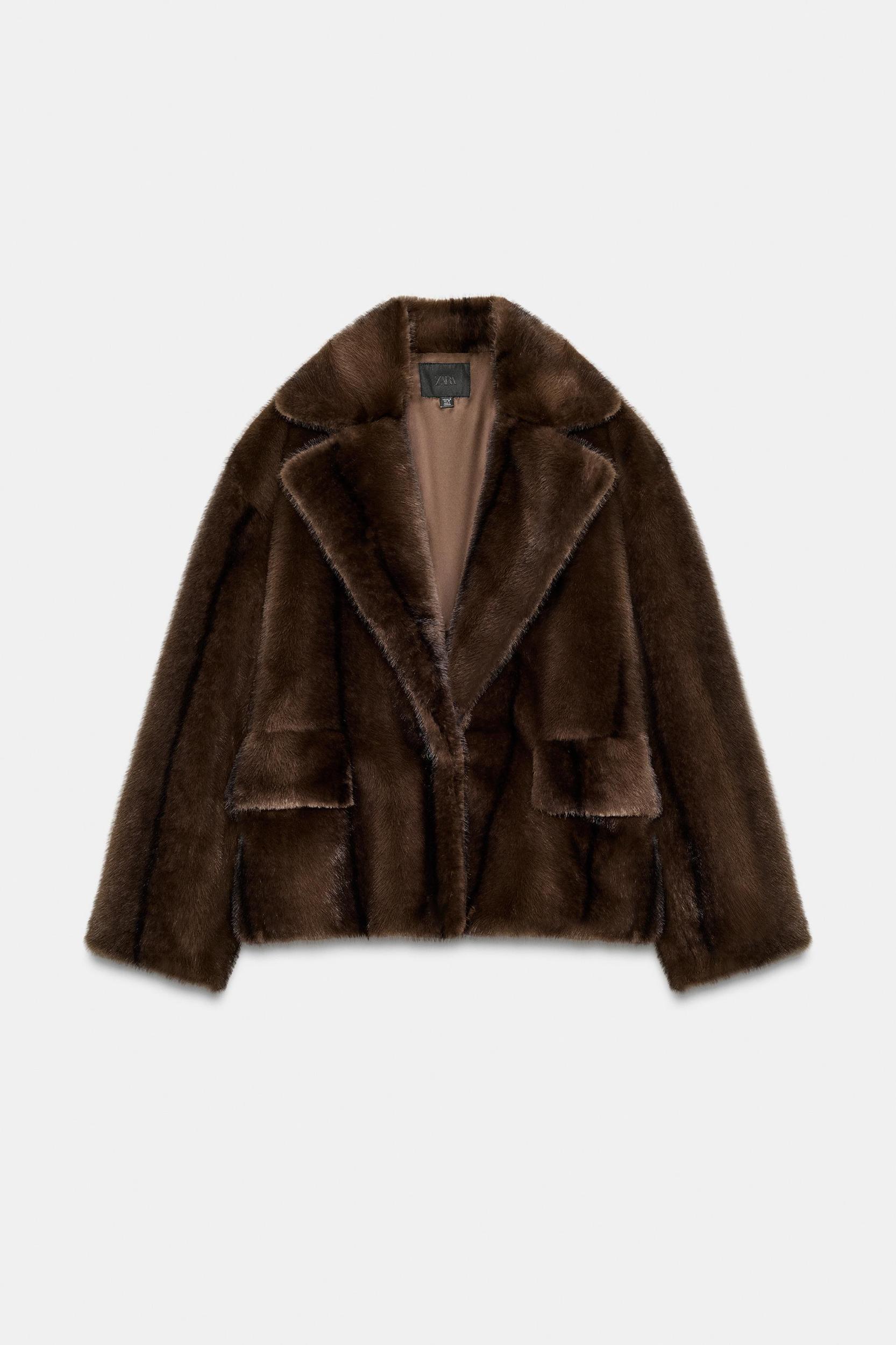 SHORT FAUX FUR COAT Product Image