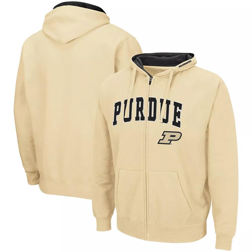 Men's Colosseum Gold Purdue Boilermakers Arch & Logo 3.0 Full-Zip Hoodie,  Product Image