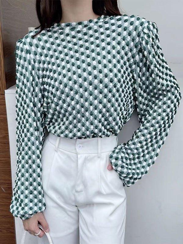 Long Sleeve Dot Jacquard Tee Product Image