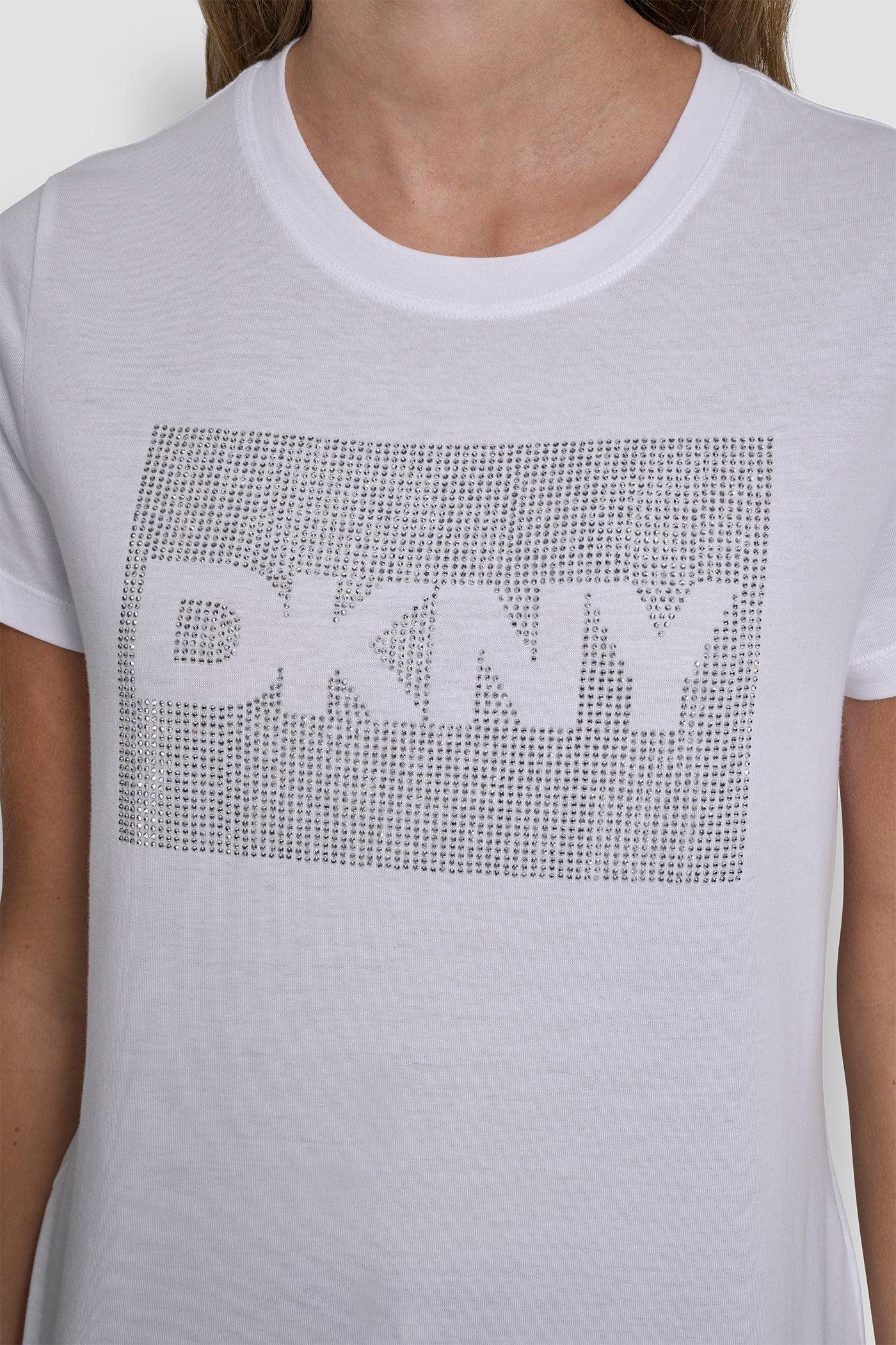 DKNY BOX RHINESTONE LOGO TEE Product Image