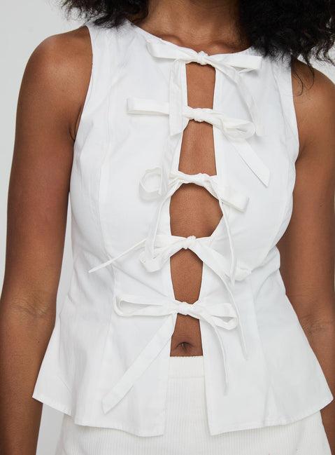 Luminary Tie Up Top White Product Image