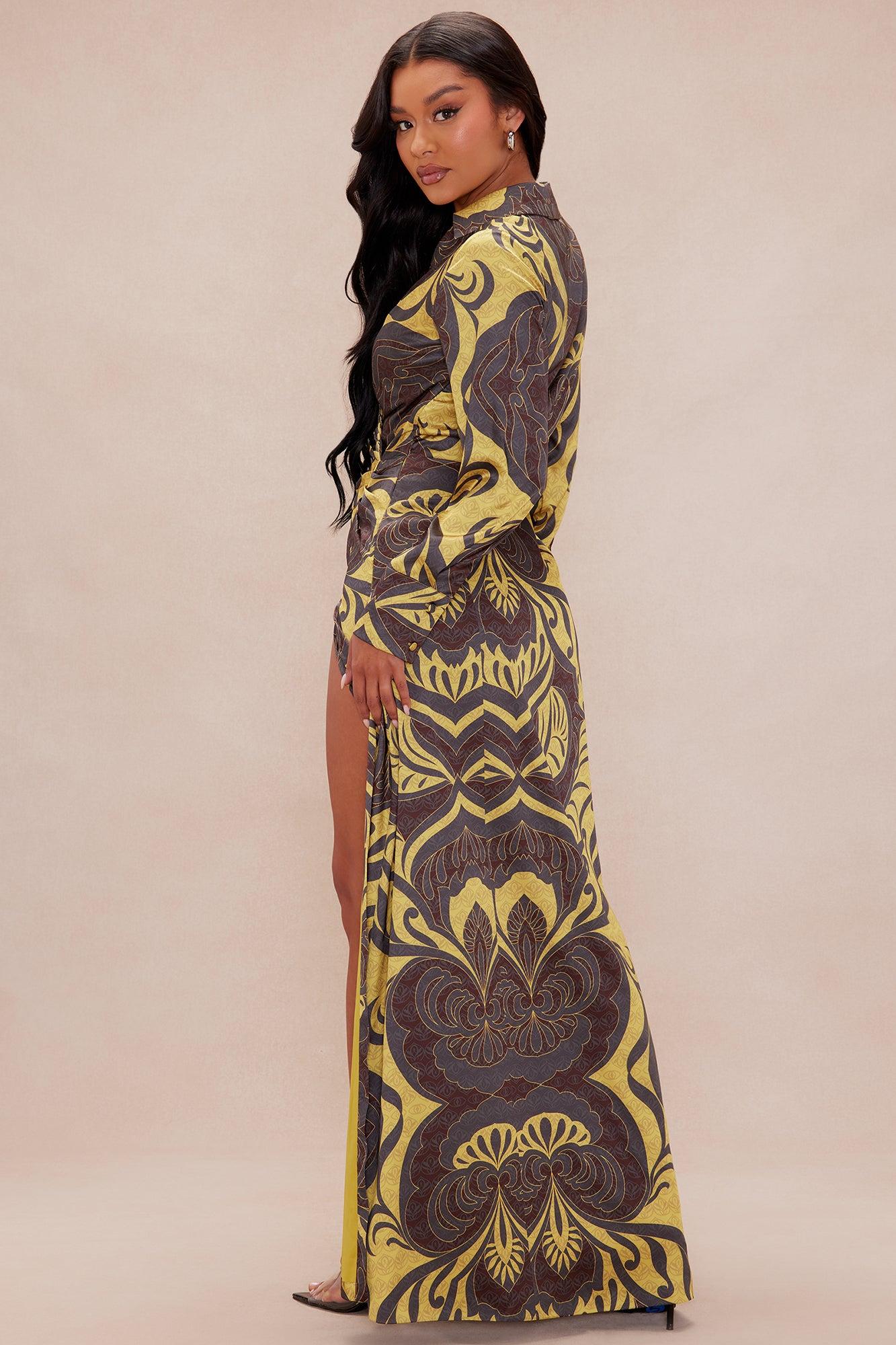 Resort Satin Maxi Dress - Chartreuse Product Image