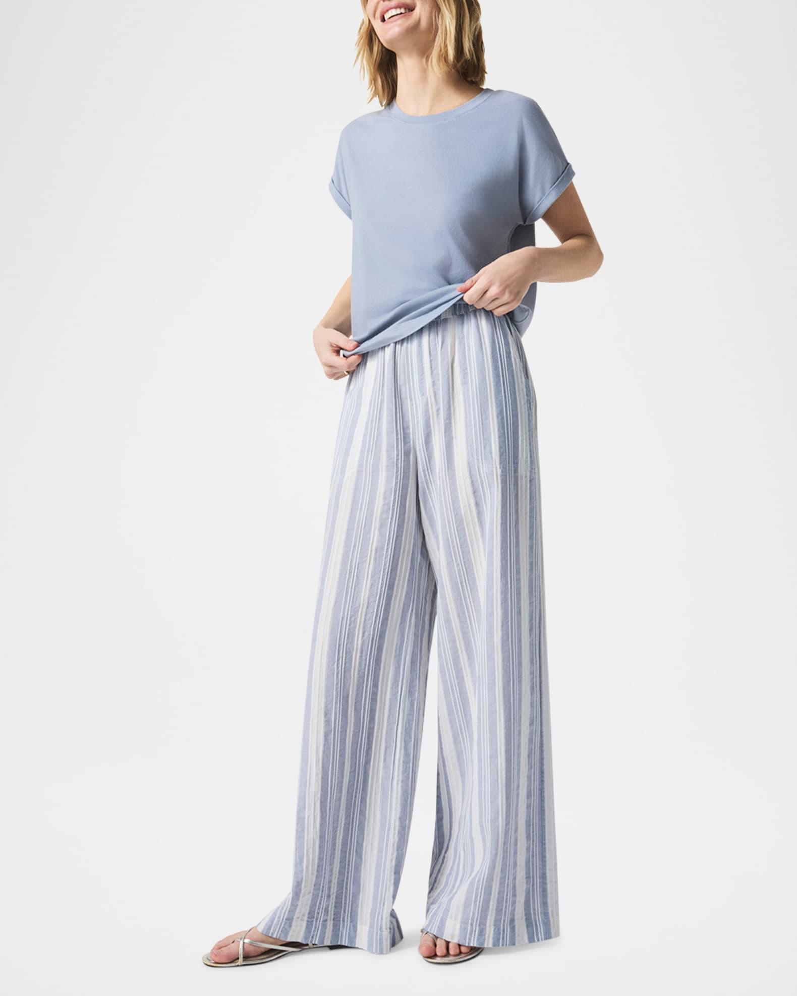 Raegan Striped Linen-Blend Pants Product Image