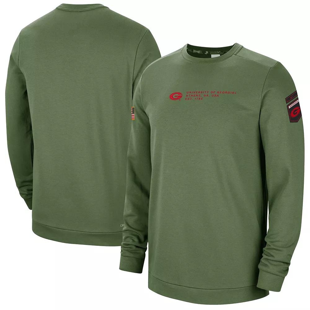 Men's Nike Olive Georgia Bulldogs Military Pullover Sweatshirt,  Product Image
