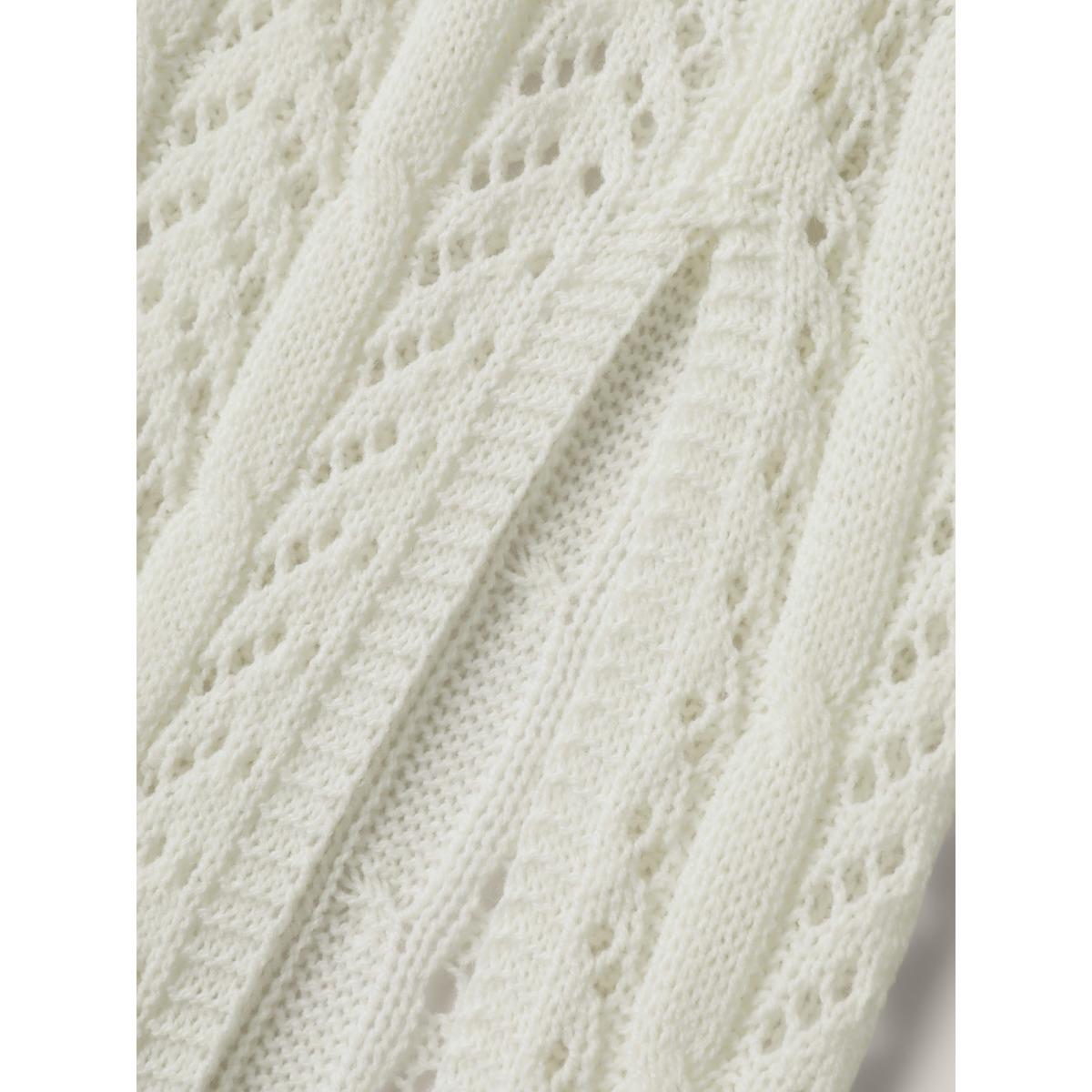 Plus Size Cut Out Textured Side Slit Swim Cover-Up Women's Swimwear Ivory Resort Loose Texture Curve Swim Cover Ups BloomChic 30/6X Product Image