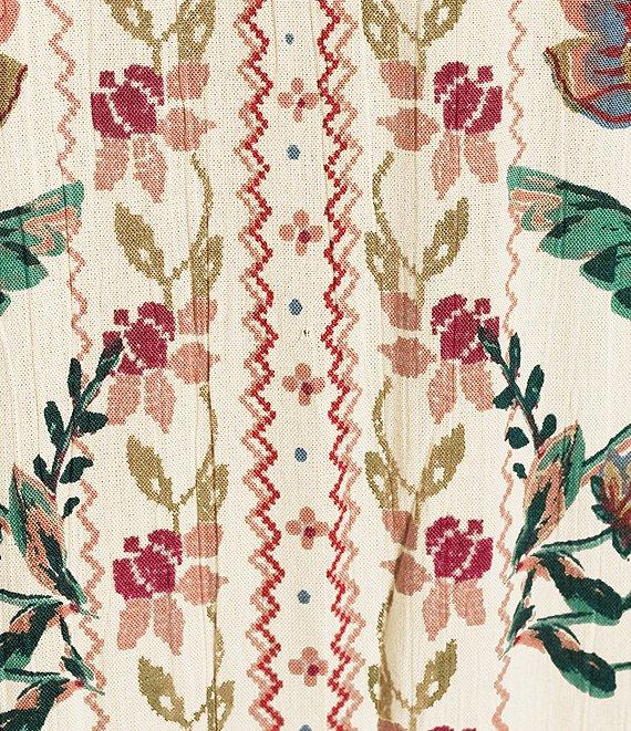 Angie Floral Print Short Sleeve Emma Bodice Tiered Hem Midi Dress Product Image