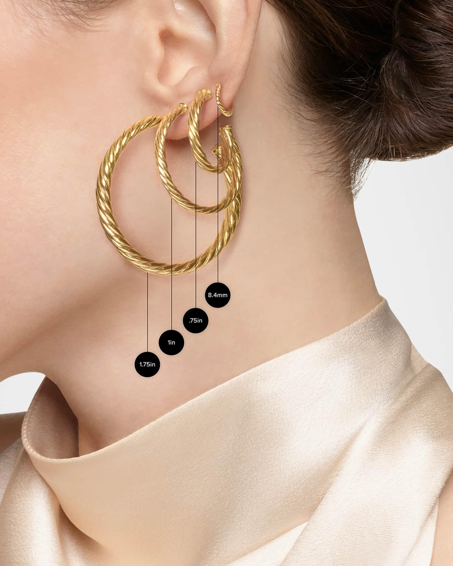 Womens Sculpted Cable Huggie Hoop Earrings In Sterling Silver Product Image