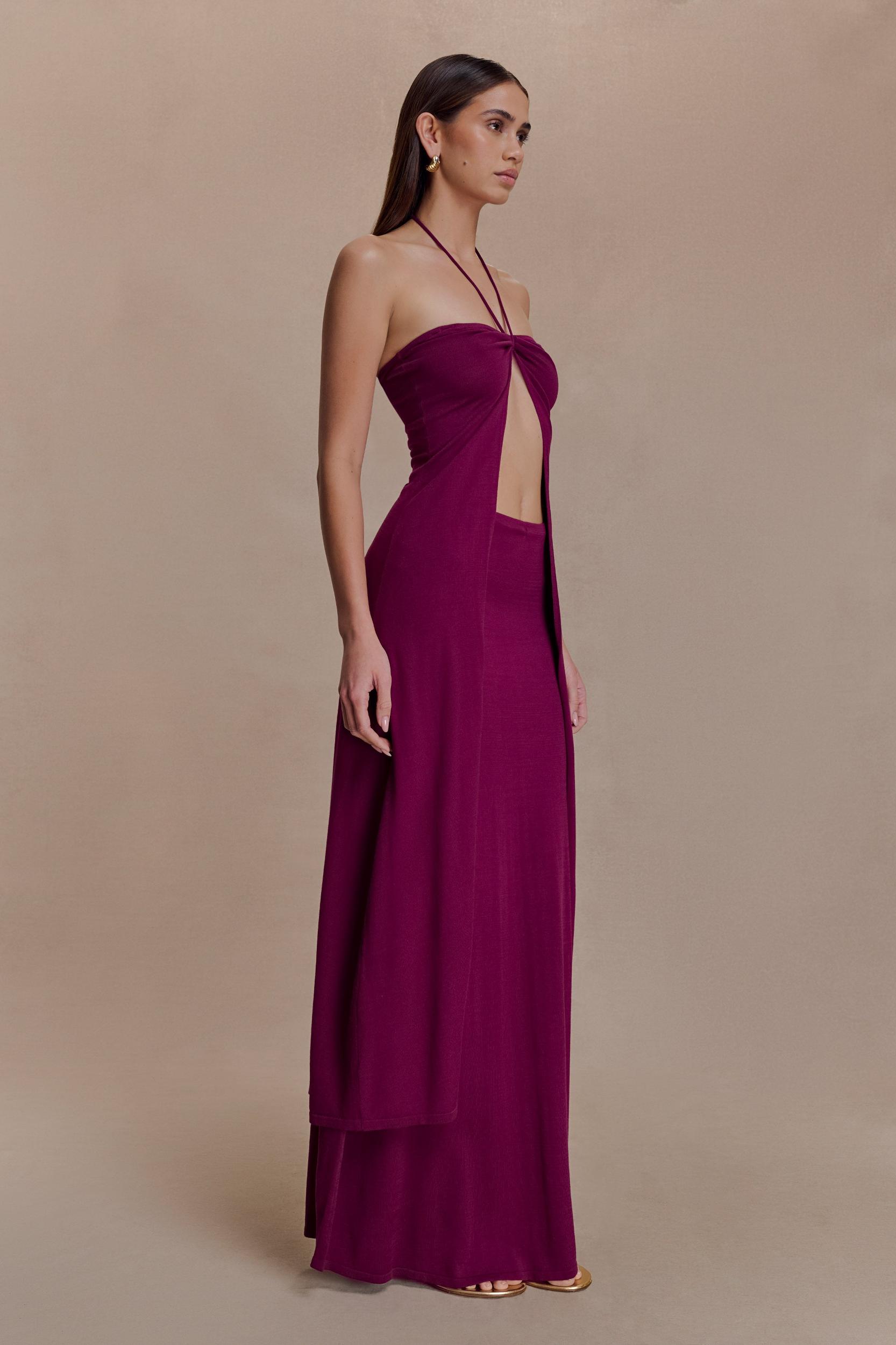 Martiena Knit Maxi Skirt - Plum Female Product Image