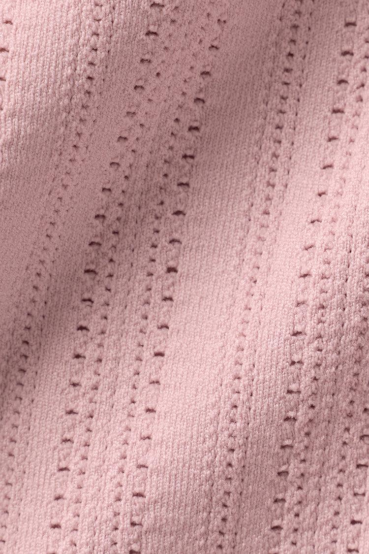 Seamless Pointelle Mock Neck Short Sleeve - Vintage Pink Product Image