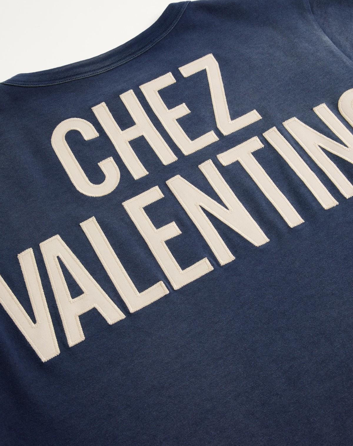 VALENTINO Garavani Navy Cotton T-shirt In Blue Product Image